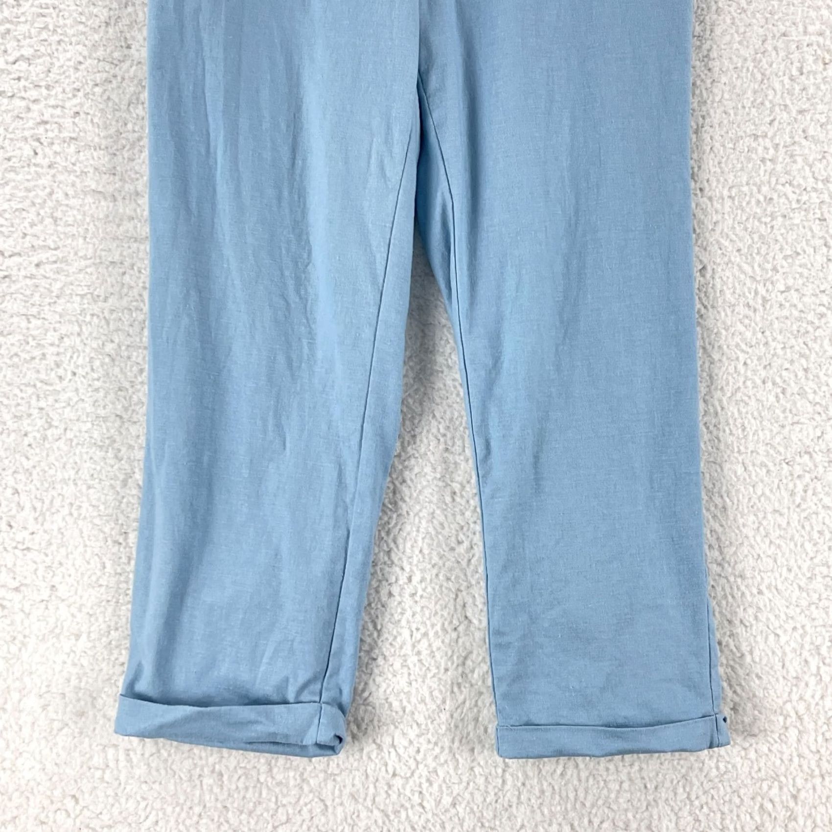 Urban Outfitters Urban Outfitters Blue Linen Blend Straight Leg High Rise Pants Womens Size 0 jeans not included Size 25" / US 0 / IT 36 - 3 Thumbnail