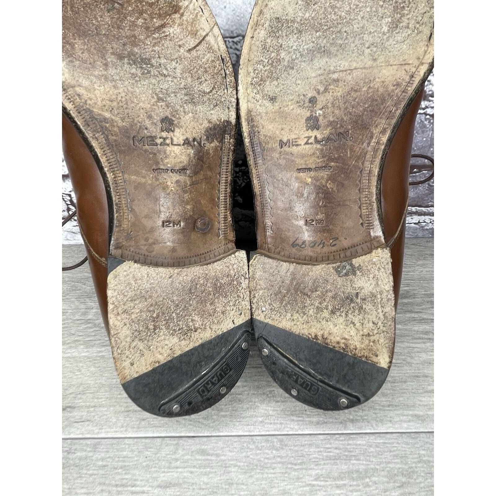 Mezlan Mezlan Carmichael Brown Leather LaceUp Oxfords Square Toe Dr Size US 12 / EU 45 - 10 Thumbnail