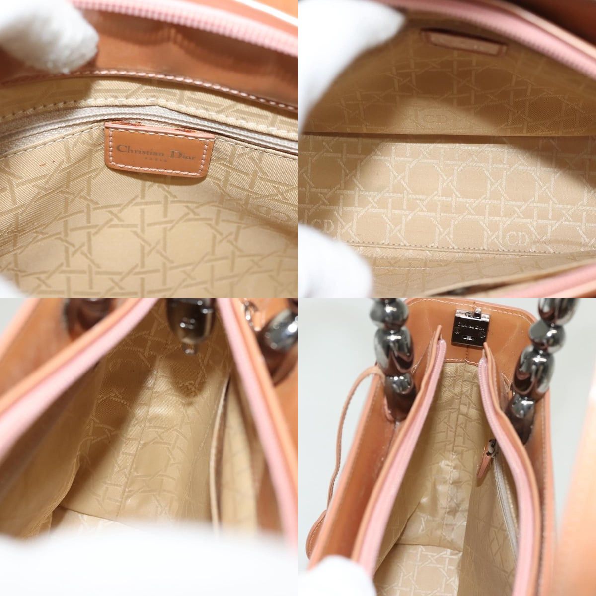 Dior DIOR Maris Pearl Hand Bag Enamel Pink Size ONE SIZE - 12 Thumbnail