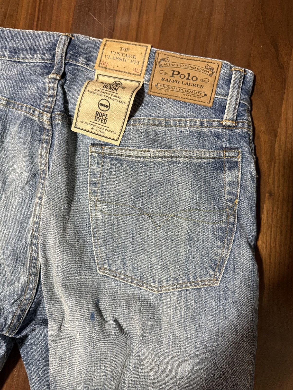 Polo Ralph Lauren Polo Ralph Lauren Blue Jeans Size 33/32 Distressed Denim Size US 33 - 12 Thumbnail
