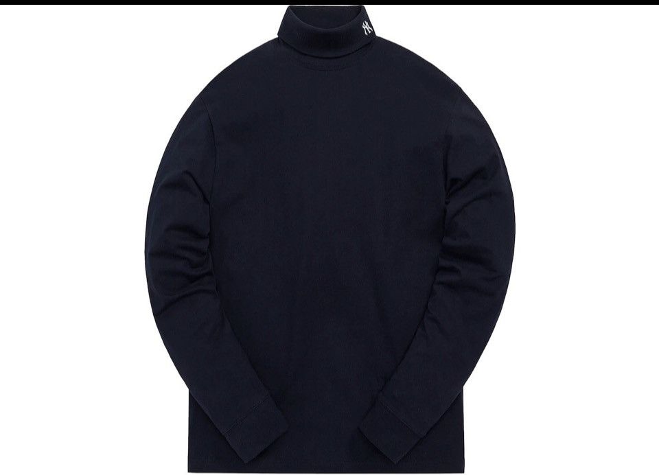image of Kith Mlb Nyc Yankees Navy L Long Sleeve Top Turtleneck, Men's (Size Large)