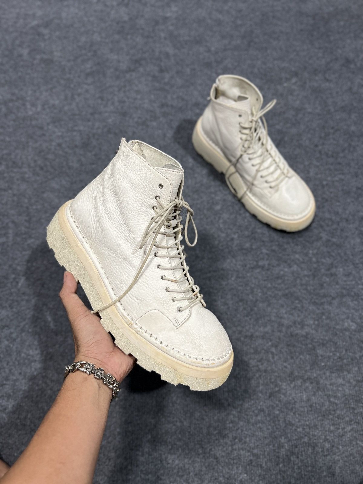 Marsell Marsèll White Lace Up Platform Ankle Boots Size US 9.5 / EU 42-43 - 5 Thumbnail