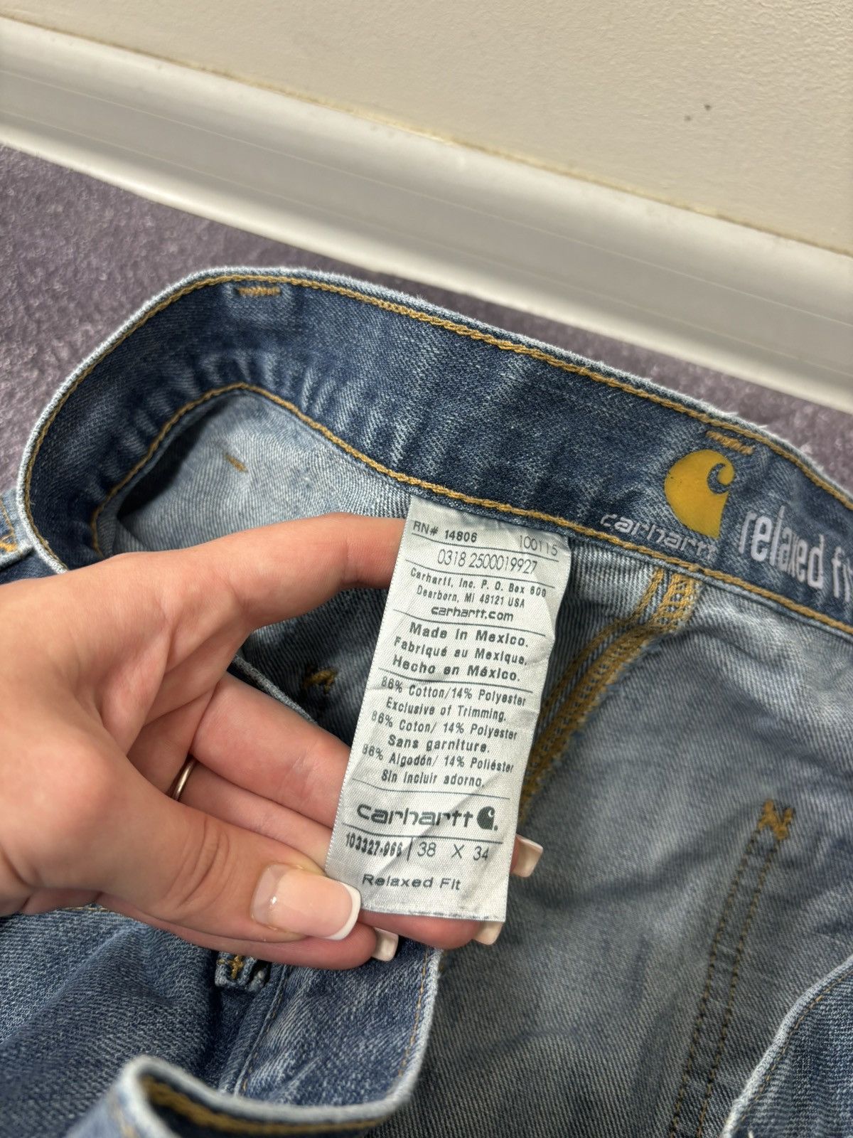Carhartt Vintage Carhartt Y2K Hype Relaxed Fit Faded Work Denim Jeans Size US 38 / EU 54 - 16 Thumbnail