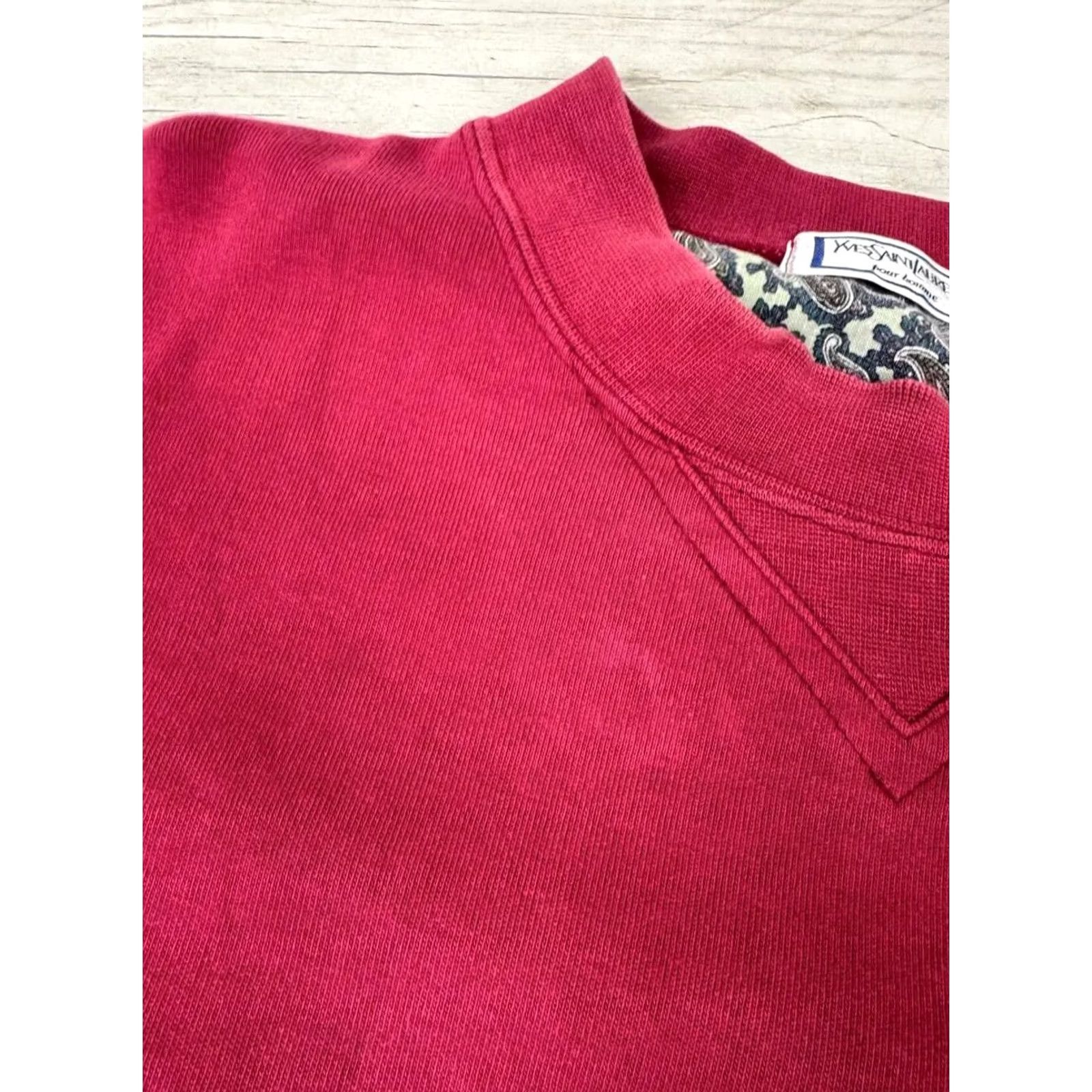 Yves Saint Laurent VINTAGE Saint Laurent Sweatshirt Big Logo 90s Men L Red Logo 90s Mens Sweatshirt Size US L / EU 52-54 / 3 - 7 Thumbnail