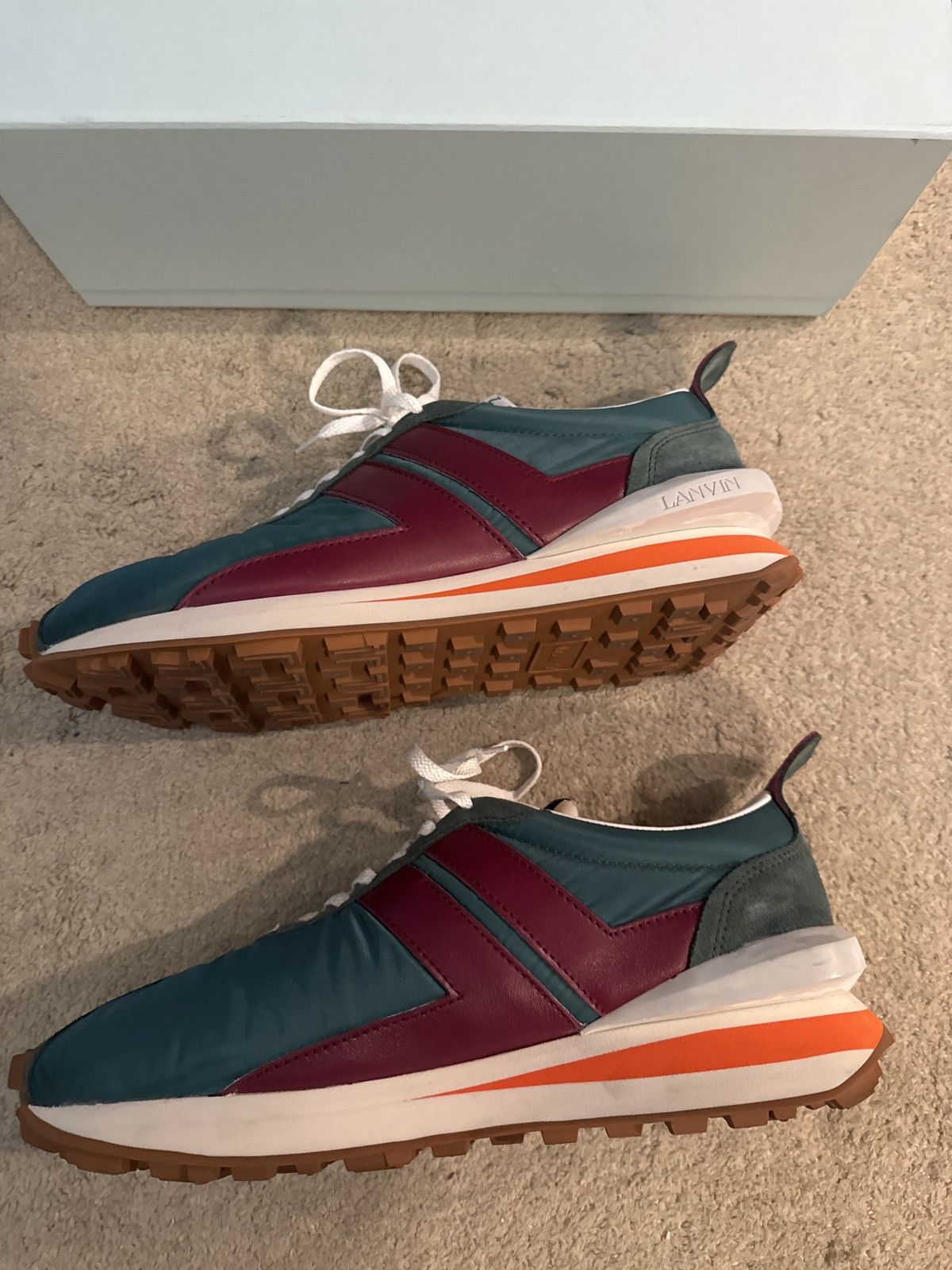 Lanvin Lanvin Bumper Sneakers Teal and Maroon 45 Size US 12 / EU 45 - 3 Thumbnail