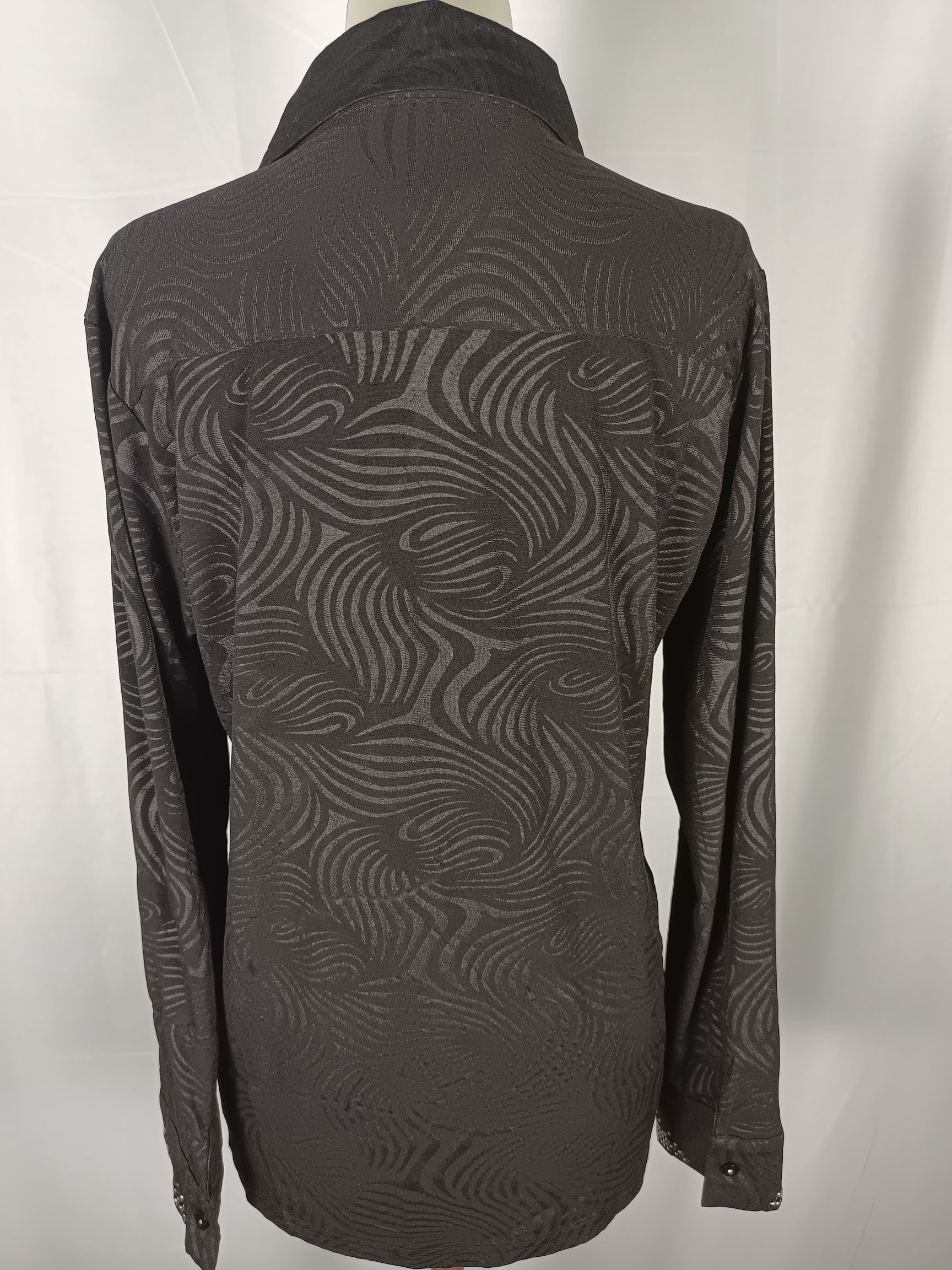 Japanese Brand Women Printed Black Button Long Sleeve Blouse Size L / US 10 / IT 46 - 12 Thumbnail