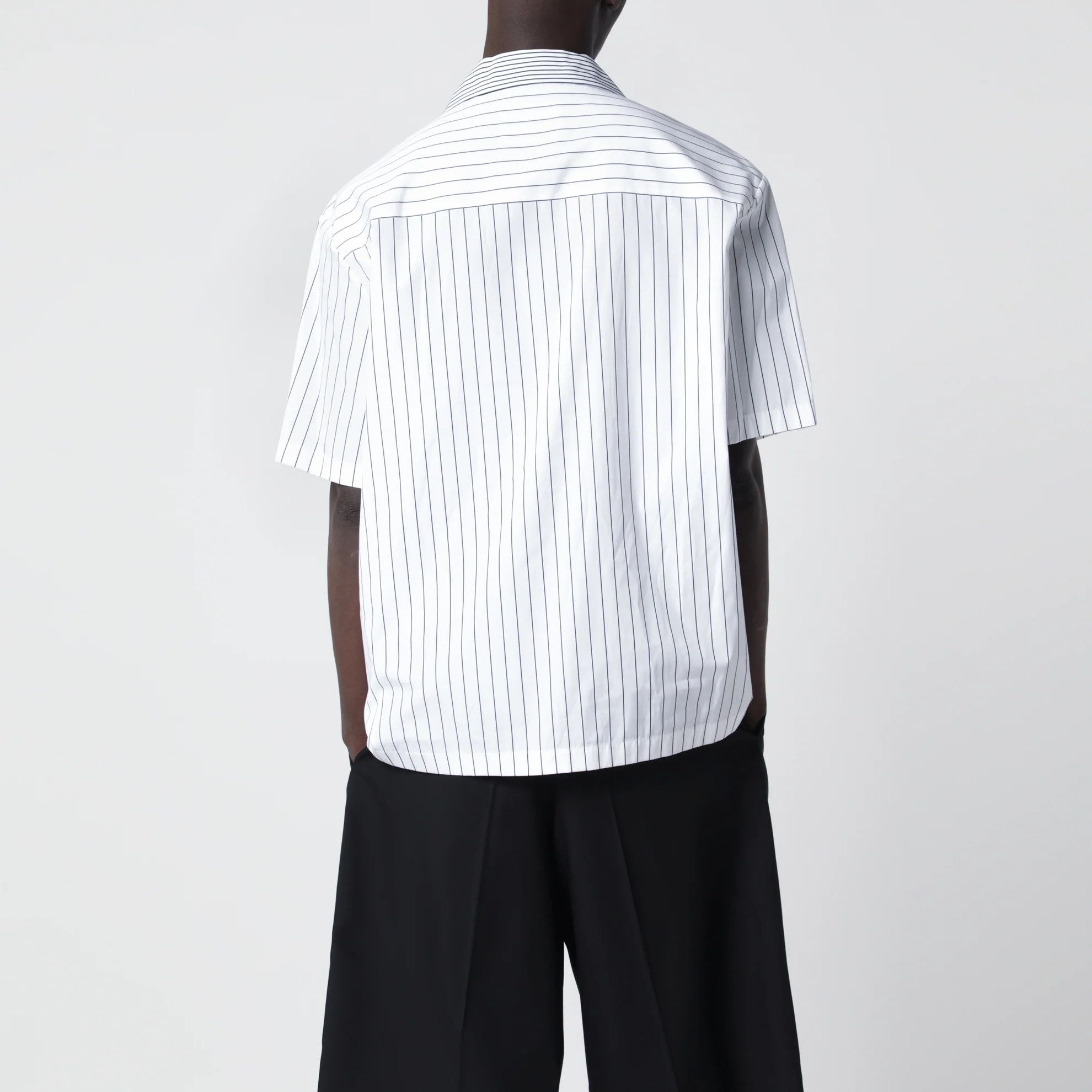 Jil Sander o1d2blof0526 Cotton Striped Shirt in Gray Size US L / EU 52-54 / 3 - 2 Thumbnail