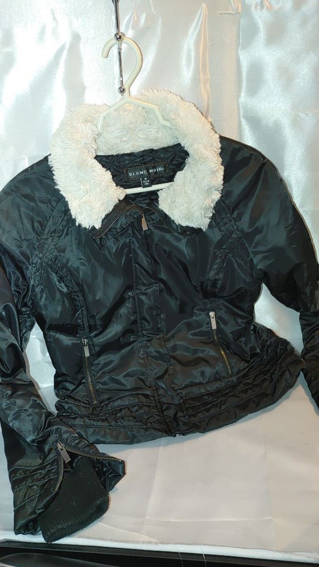 Blanc Noir Blanc Noir Moto Aviator Quilted Jacket w. Faux Fur Size XL Size XL / US 12-14 / IT 48-50 - 2 Thumbnail