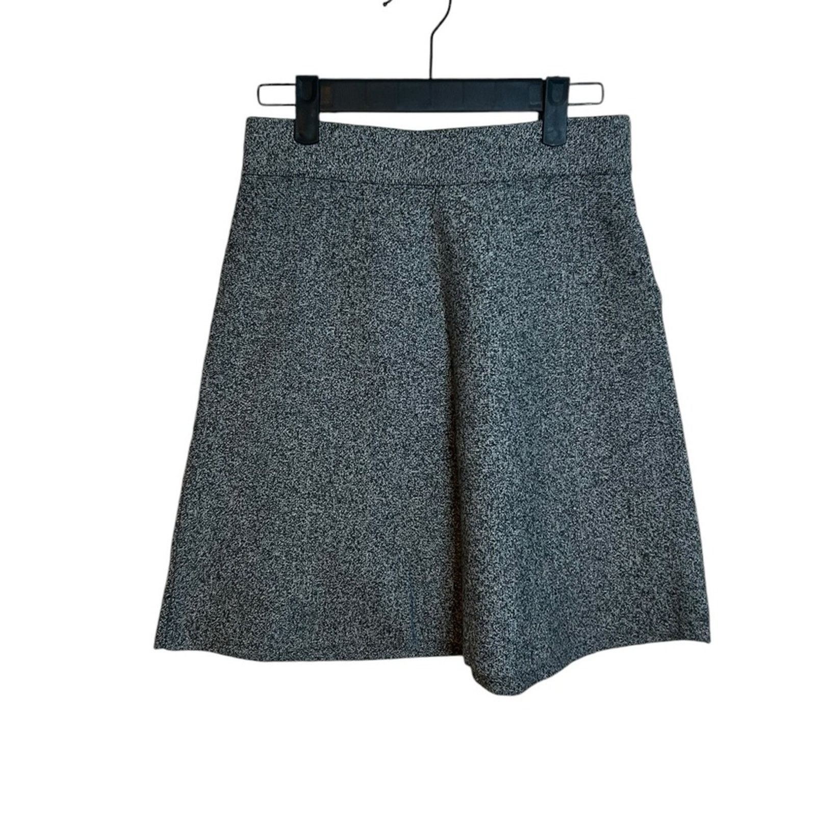 Loft Loft Black Heathered Knit A-Line Mini Skirt Size 25" / US 0 / IT 36 - 1 Thumbnail