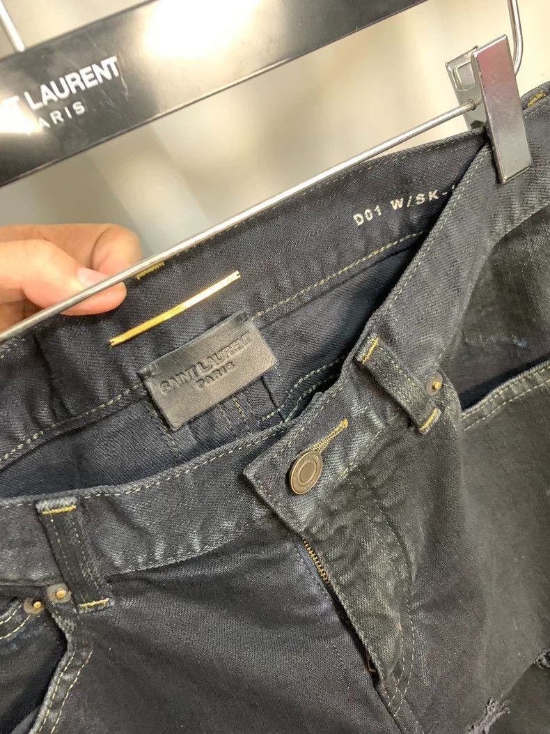 Saint Laurent Paris Saint Laurent Distressed Chain Jeans Replica- Size US 29 - 2 Thumbnail