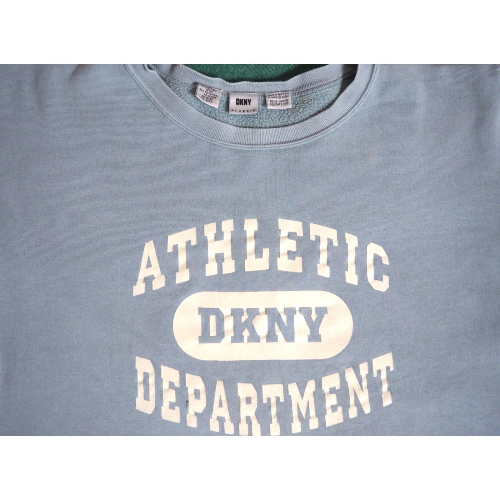 DKNY VINTAGE DKNY Athletic Dept Sky Blue Baggy USA Pullover Sweatshirt Mens M Size US M / EU 48-50 / 2 - 2 Thumbnail