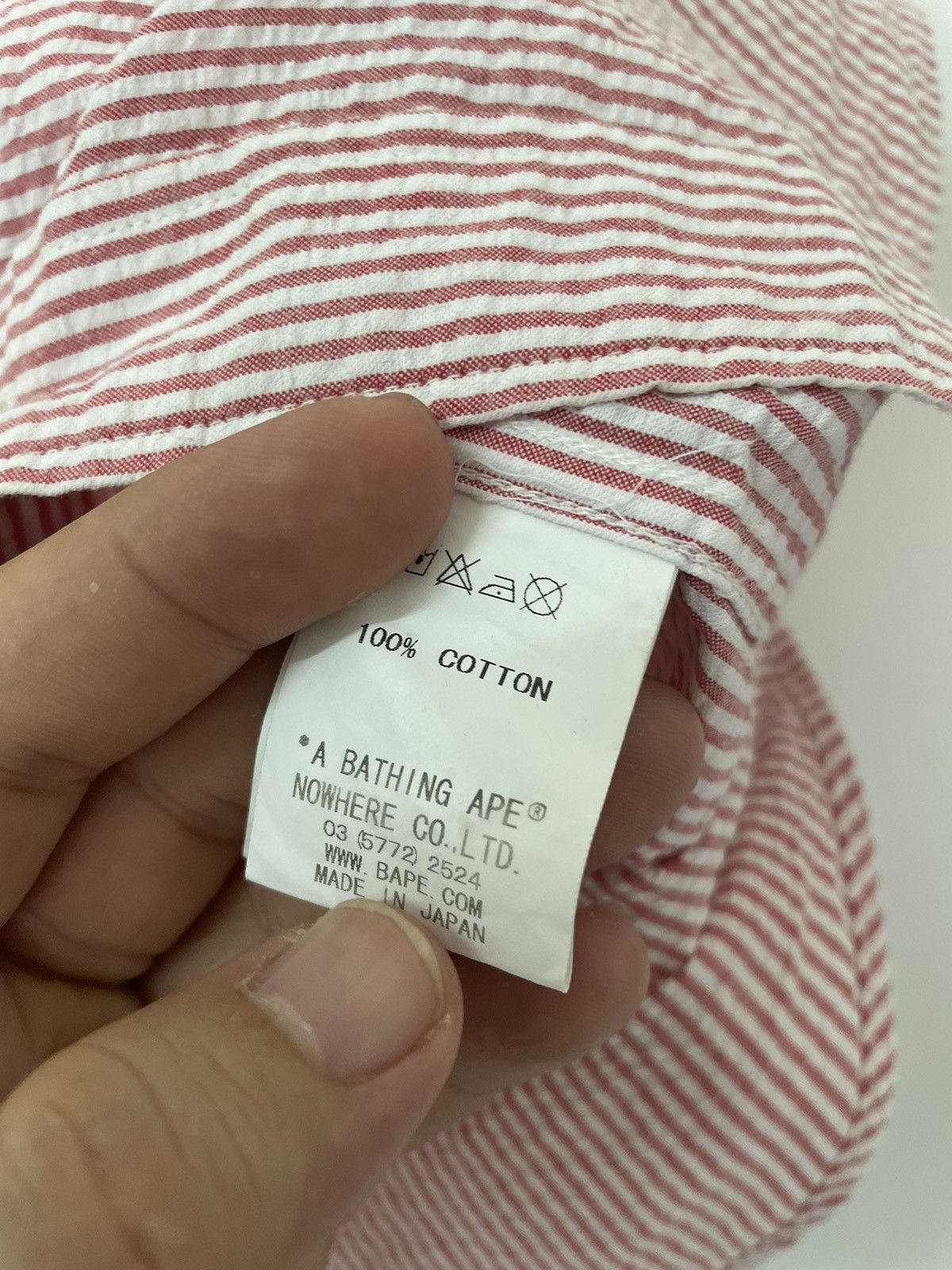 Bape ONE POINT STRIPED BD S/S SHIRT Size US M / EU 48-50 / 2 - 9 Thumbnail