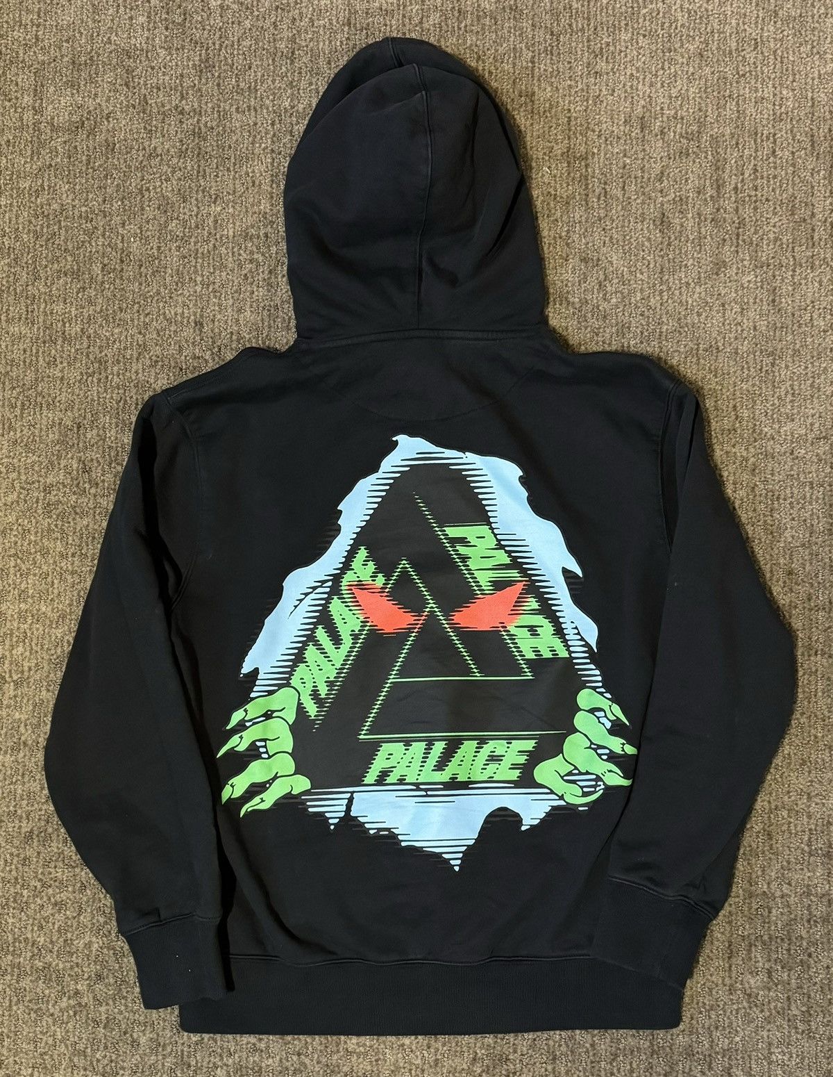 image of Palace Tri-Ripper Hoodie in Black, Men's (Size Large)