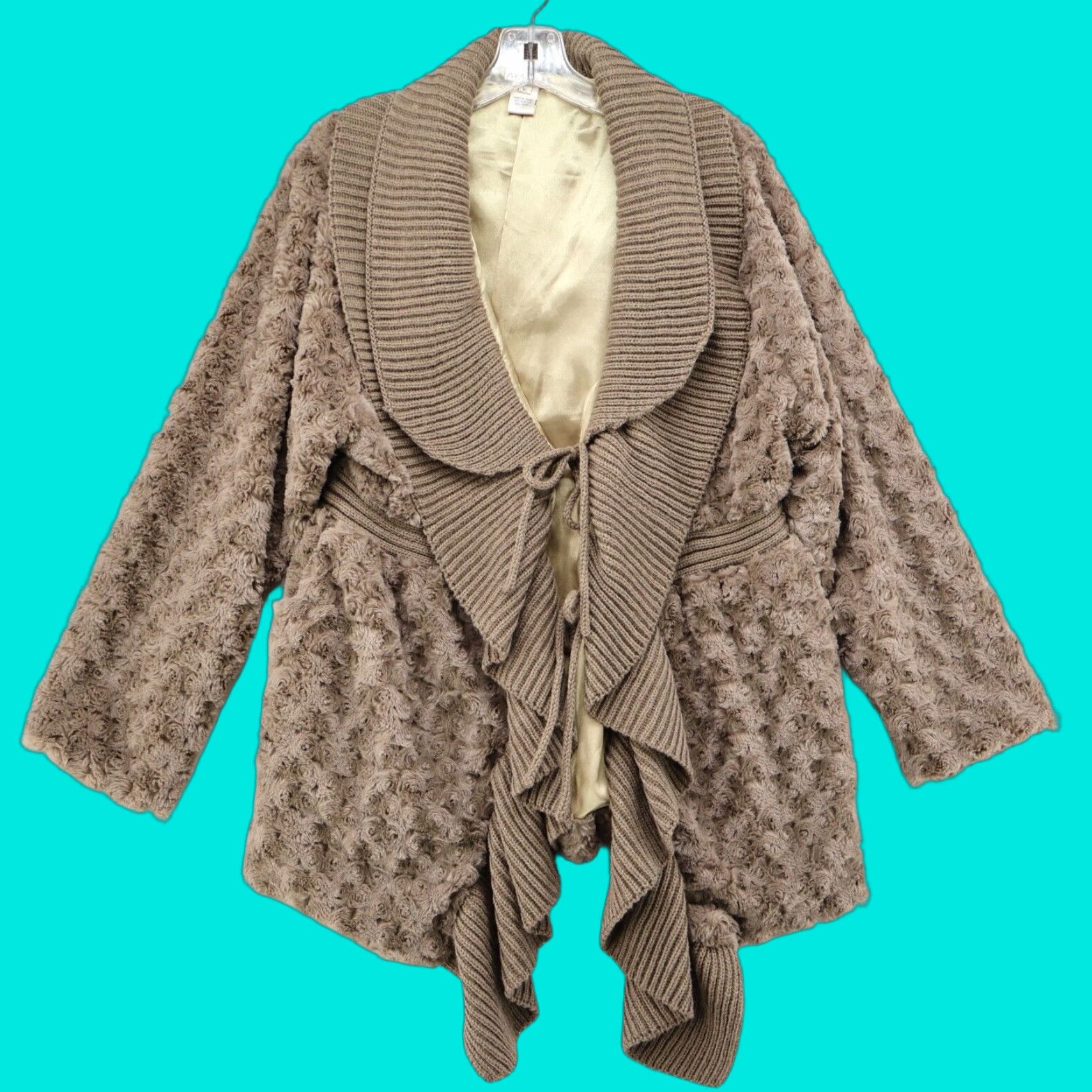 Vintage VINTAGE Avalin Waterfall Sweater Womens XL Green Chunky Knit Cowl Neck Y2K Gorpcore Cardigan Size XL / US 12-14 / IT 48-50 - 1 Thumbnail