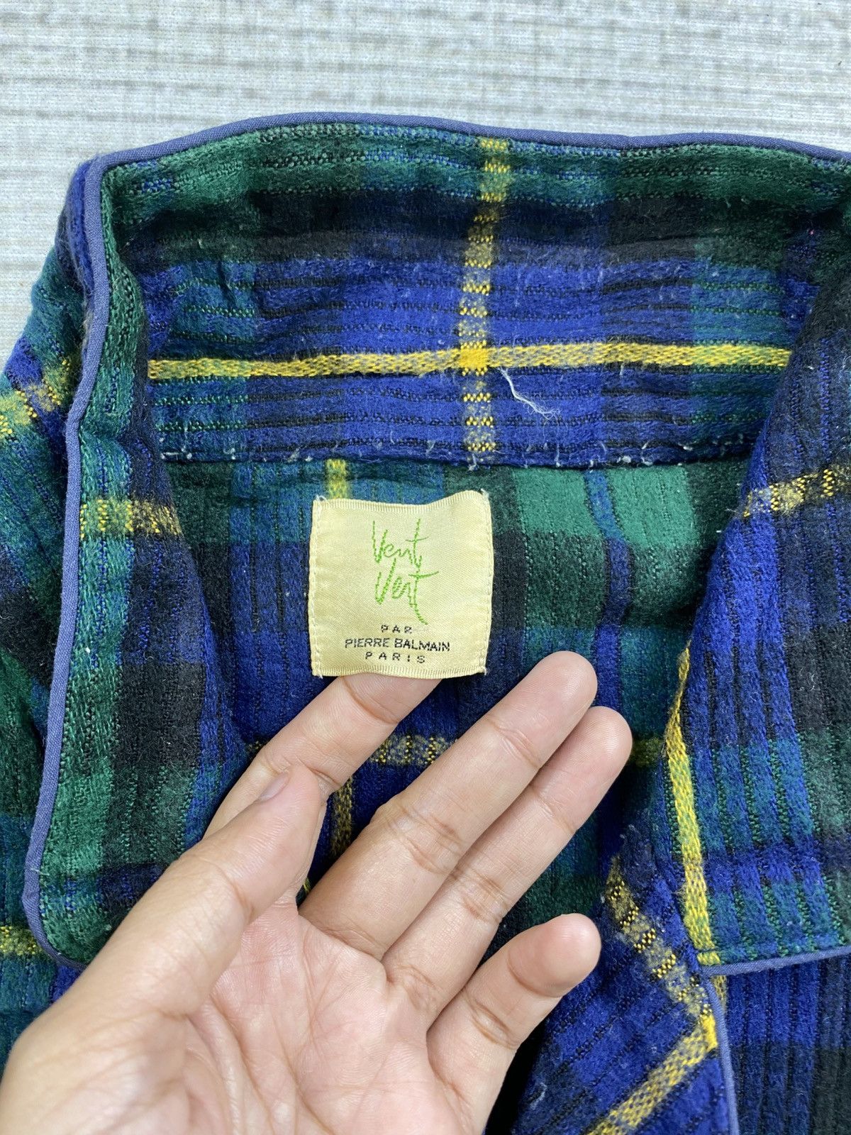 Pierre Balmain Vintage Pierre Balmain Vent Vert Paris Plaid Green Jacket Size US M / EU 48-50 / 2 - 8 Thumbnail