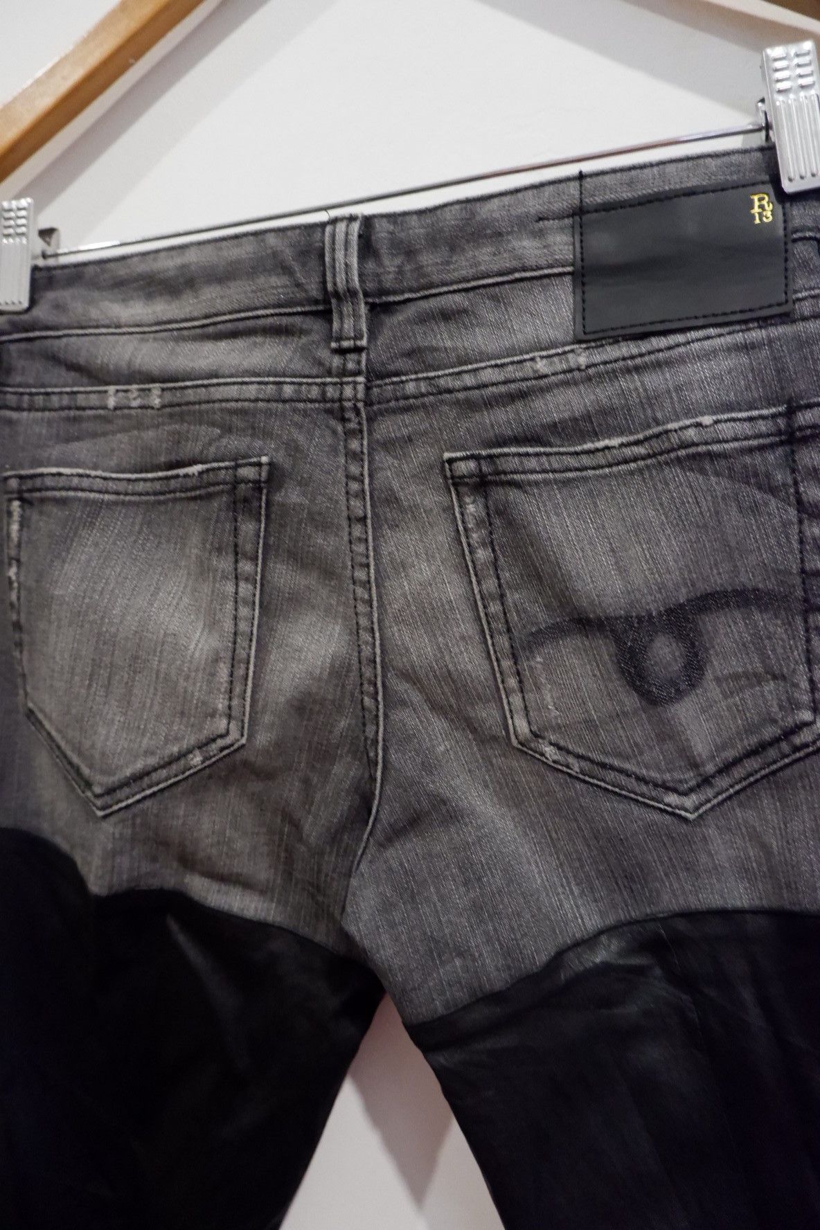 R13 R13 Hybrid Leather Jeans Size 28" / US 6 / IT 42 - 5 Thumbnail
