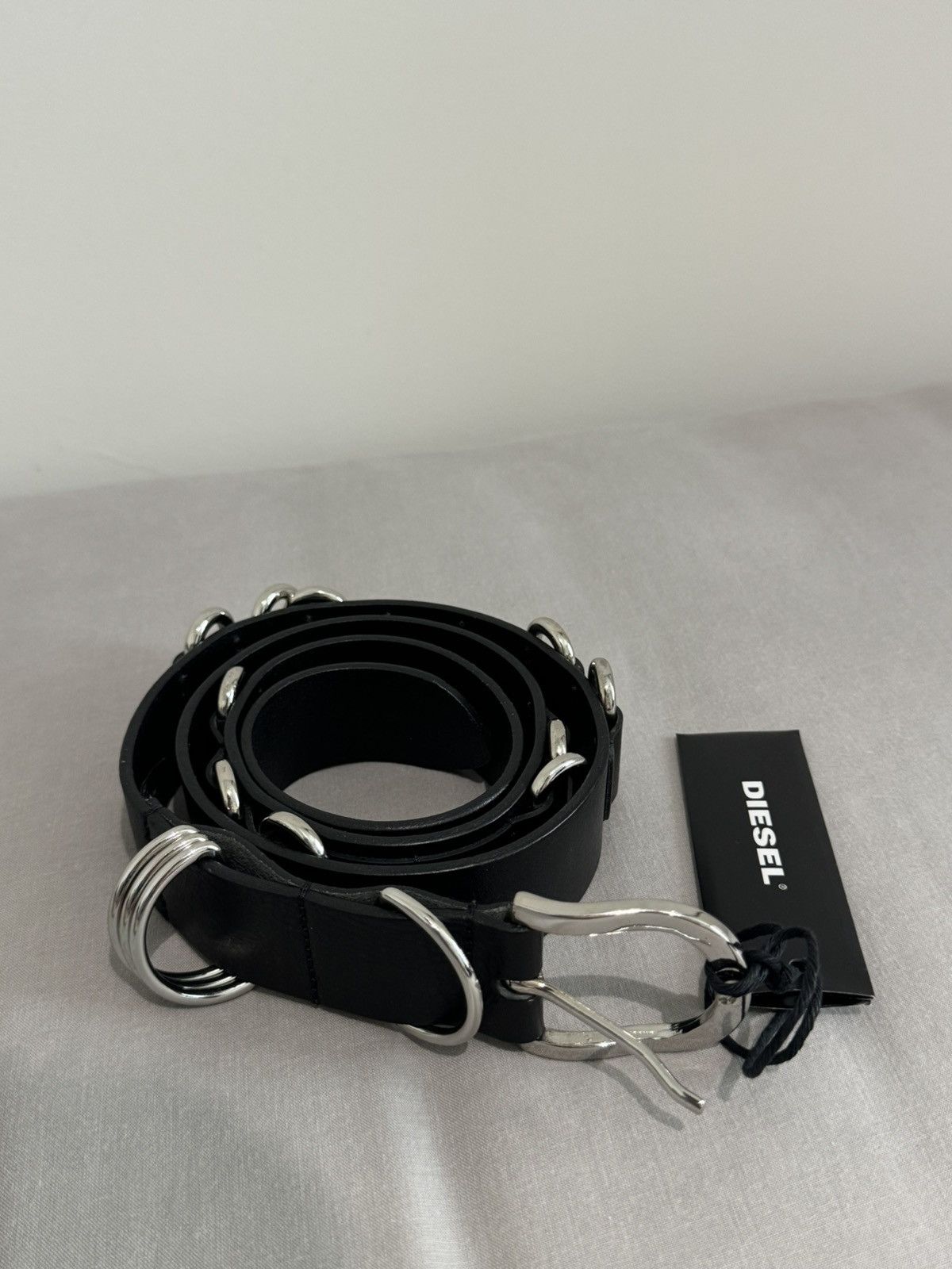 Diesel Diesel Black Leather Belt Size 32 - 1 Thumbnail