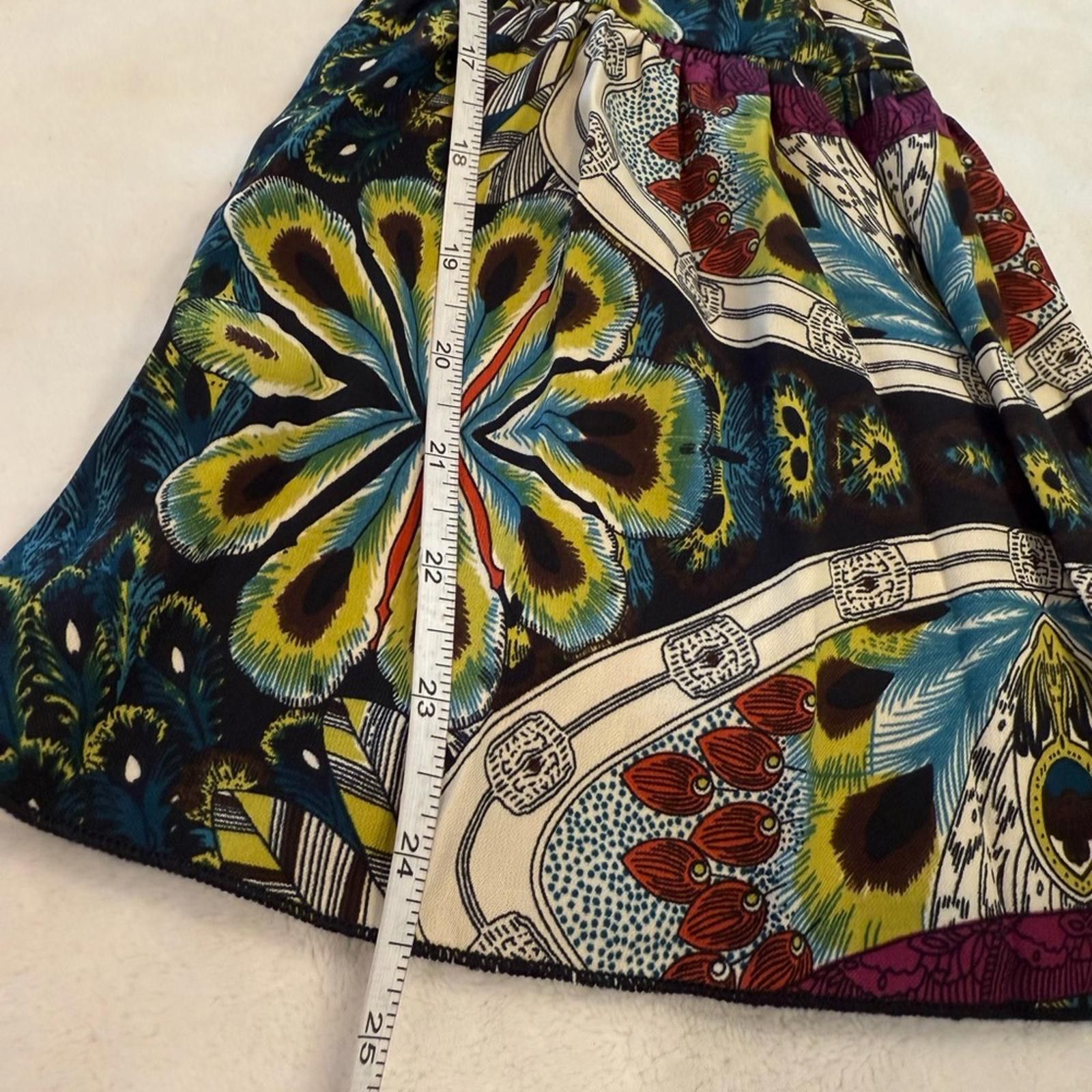 Other Boho multicolored feather print top wide sleeves SZ LG Size L / US 10 / IT 46 - 6 Thumbnail