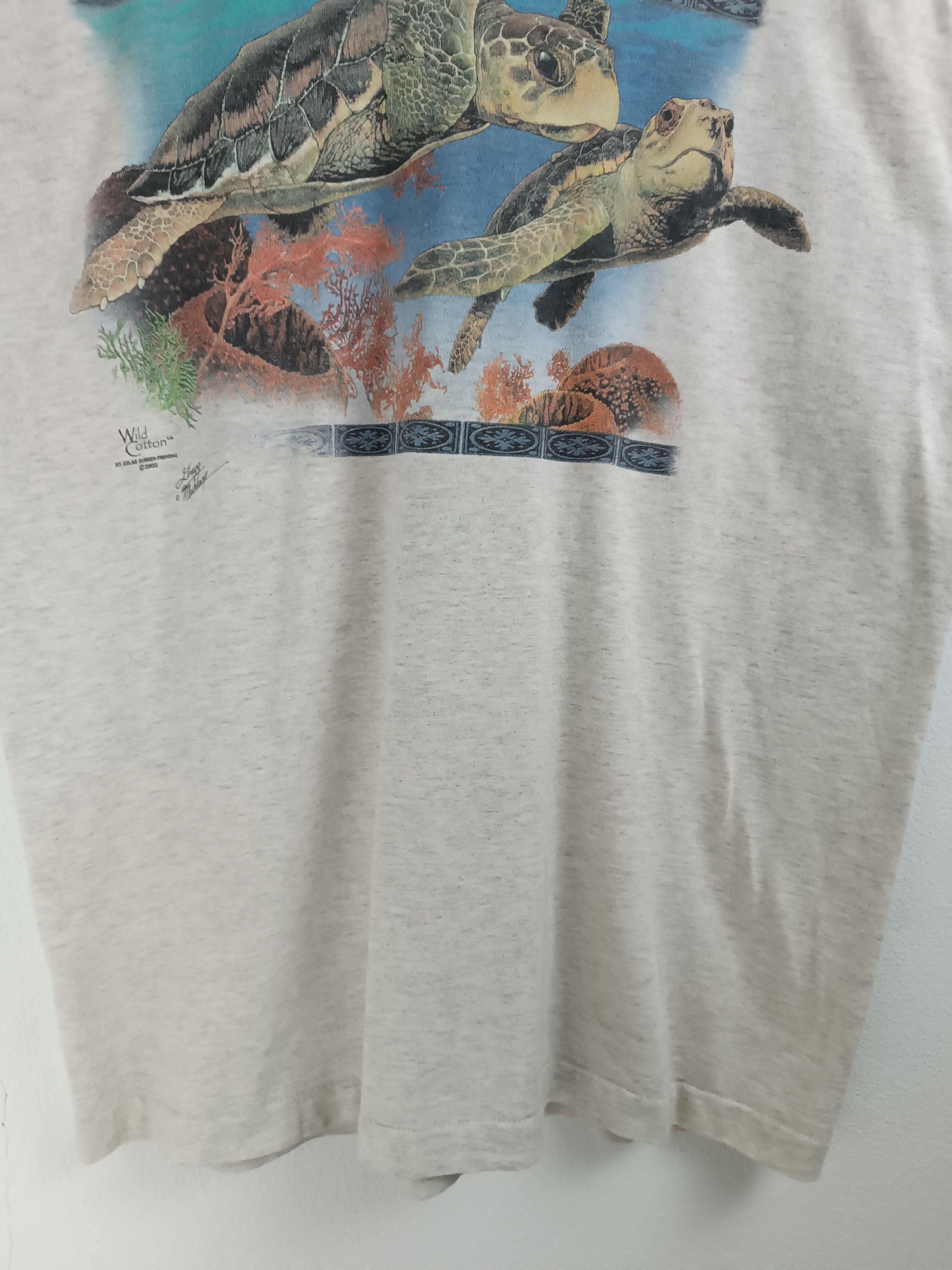 Vintage VINTAGE '02 SEA TURTLES ART WILD COTTON SINGLE STITCH RARE Size US L / EU 52-54 / 3 - 10 Thumbnail