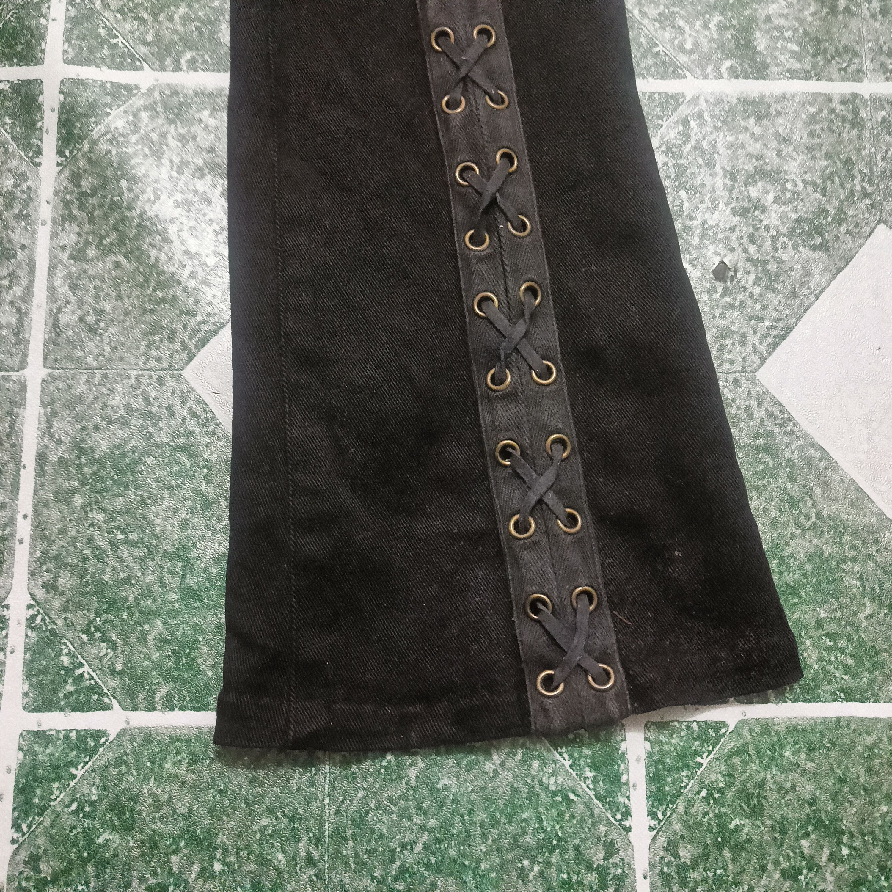 If Six Was Nine Rare!!! 90's Sky Bomber Lace up Stretch bootcut Black jeans Size 27" / US 4 / IT 40 - 5 Thumbnail