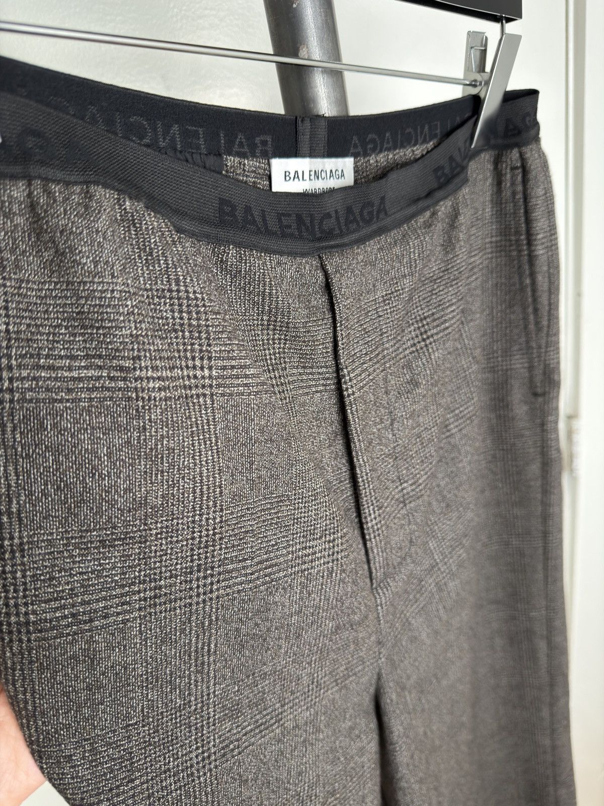 Balenciaga 2021 Glen Check Elastic Waist Trousers Size US 32 / EU 48 - 5 Thumbnail