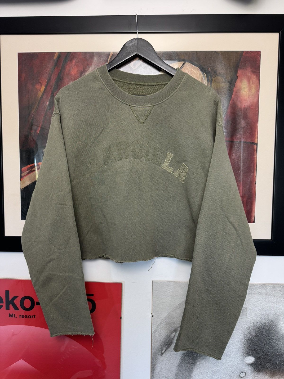 Maison Margiela SS23 Maison Margiela Distressed Faded Logo Cropped Crewneck Size US M / EU 48-50 / 2 - 1 Thumbnail