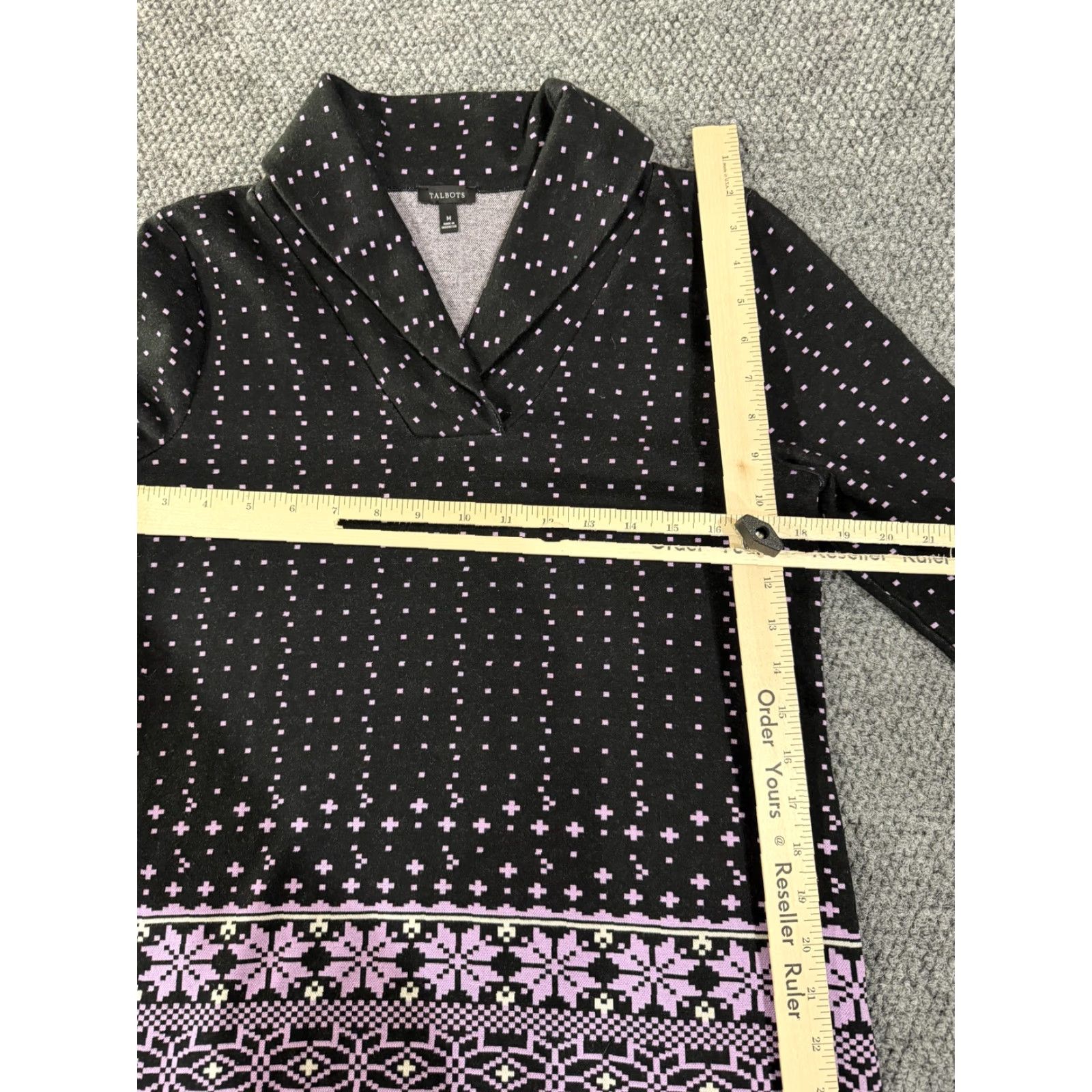 Talbots Talbots Sweater Tunic Womens M Black Pink Fair Isle Ski Collared Knit Casual Holiday Snowflake Pattern Womens Medium Tunic Knit Pullover Size M / US 6-8 / IT 42-44 - 4 Thumbnail