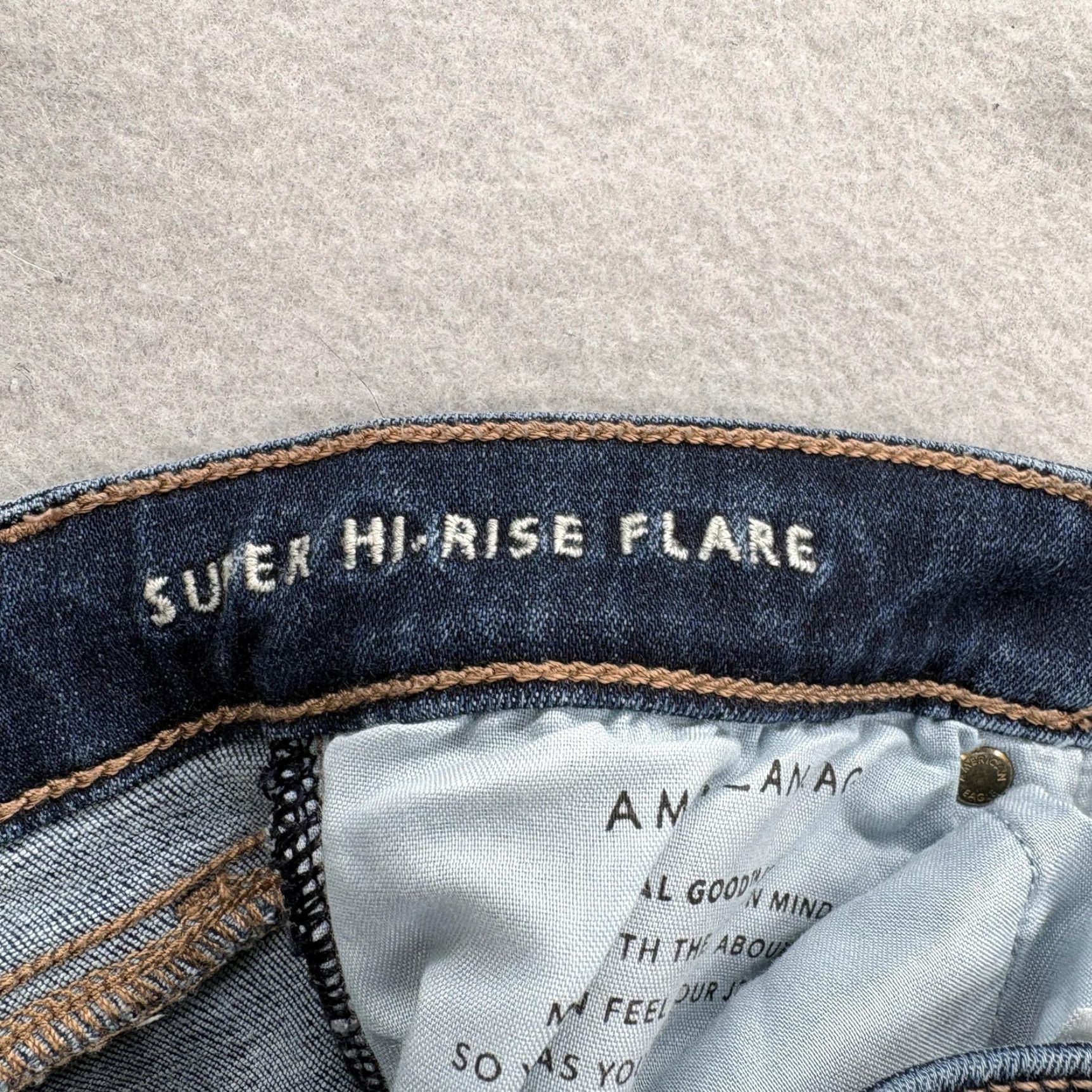 American Eagle Outfitters American Eagle Jeans Womens 8 Blue Medium Wash Flared Stretch Denim Rise High 29in 5-Pocket Zipper Button Slim Casual Shirts & Jeans Size 30" / US 8 / IT 44 - 5 Thumbnail