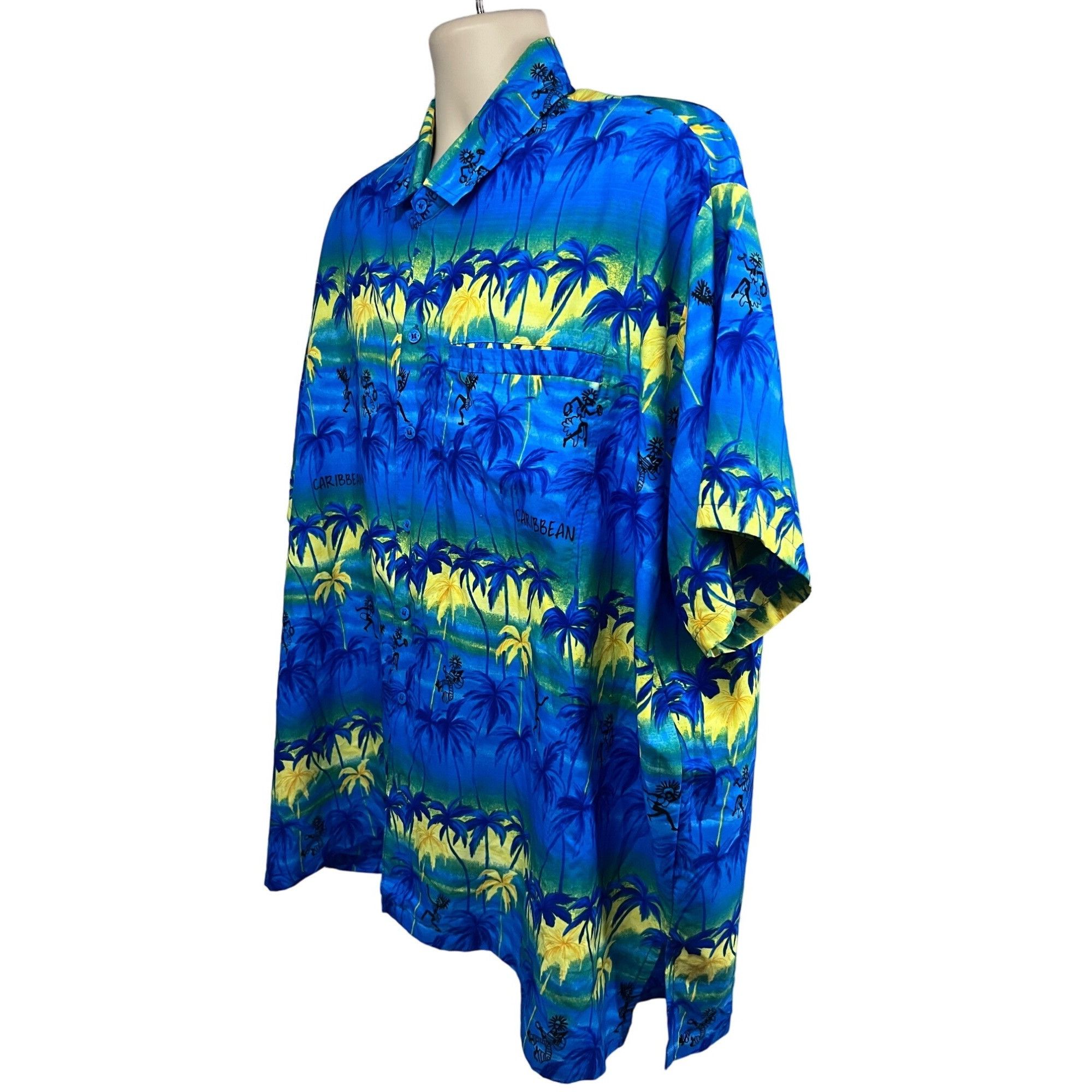 Vintage Rima Vintage Hawaiian Aloha Caribbean Blue Button Up Sh Size US XXL / EU 58 / 5 - 2 Thumbnail