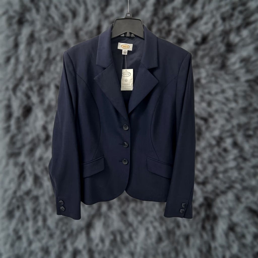 Talbots VINTAGE Talbots Blazer Womens L Blue Wool Jacket 3-Button Notch Lapel Single-Breasted Italian Fabric Made In Japan Navy Blue Solid Pattern Dress Suit Size L / US 10 / IT 46 - 1 Thumbnail