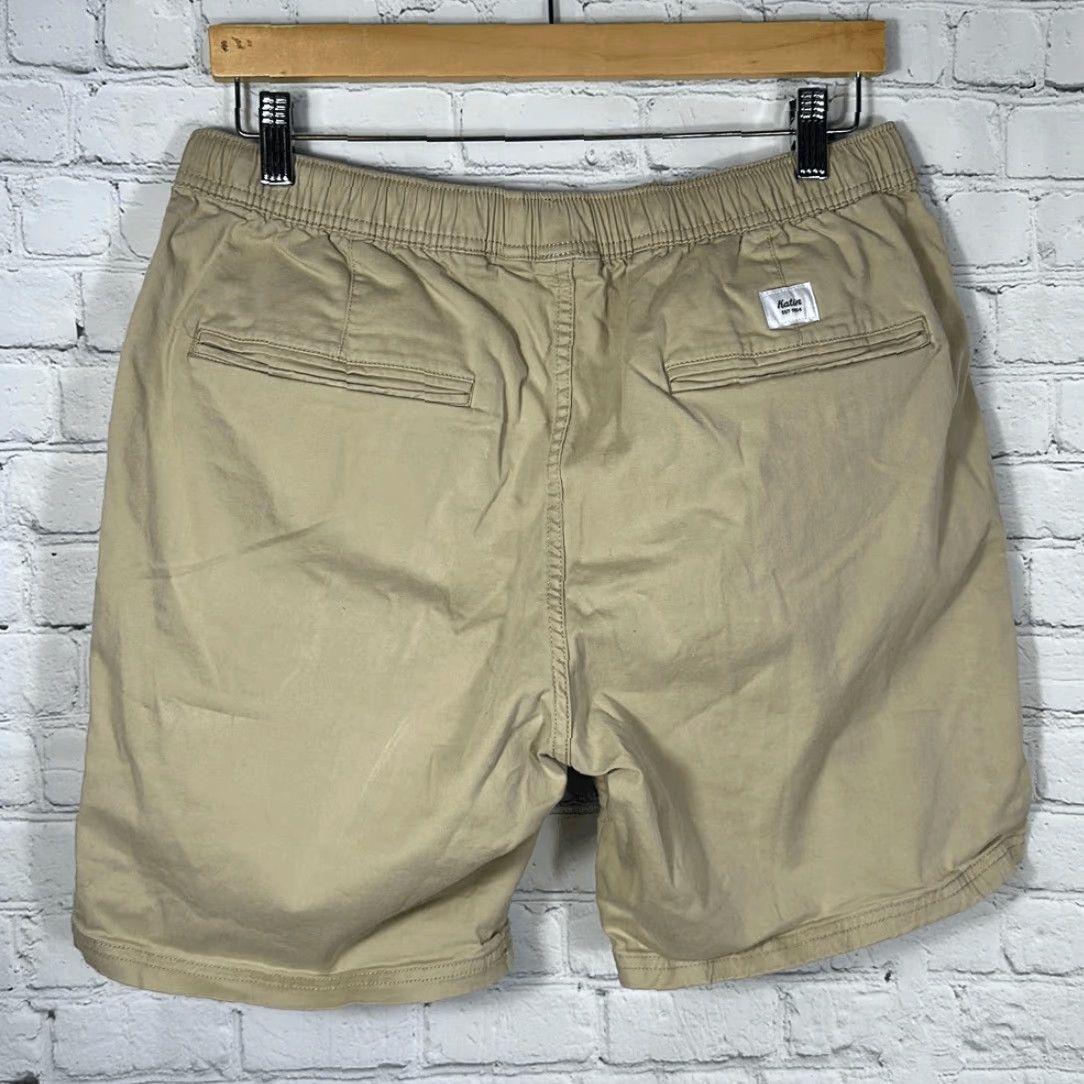 Katin Katin Mens Surf Sailing Chino Shorts Elastic Waist Brown Cotton L Tan Mens Size US 33 - 5 Thumbnail