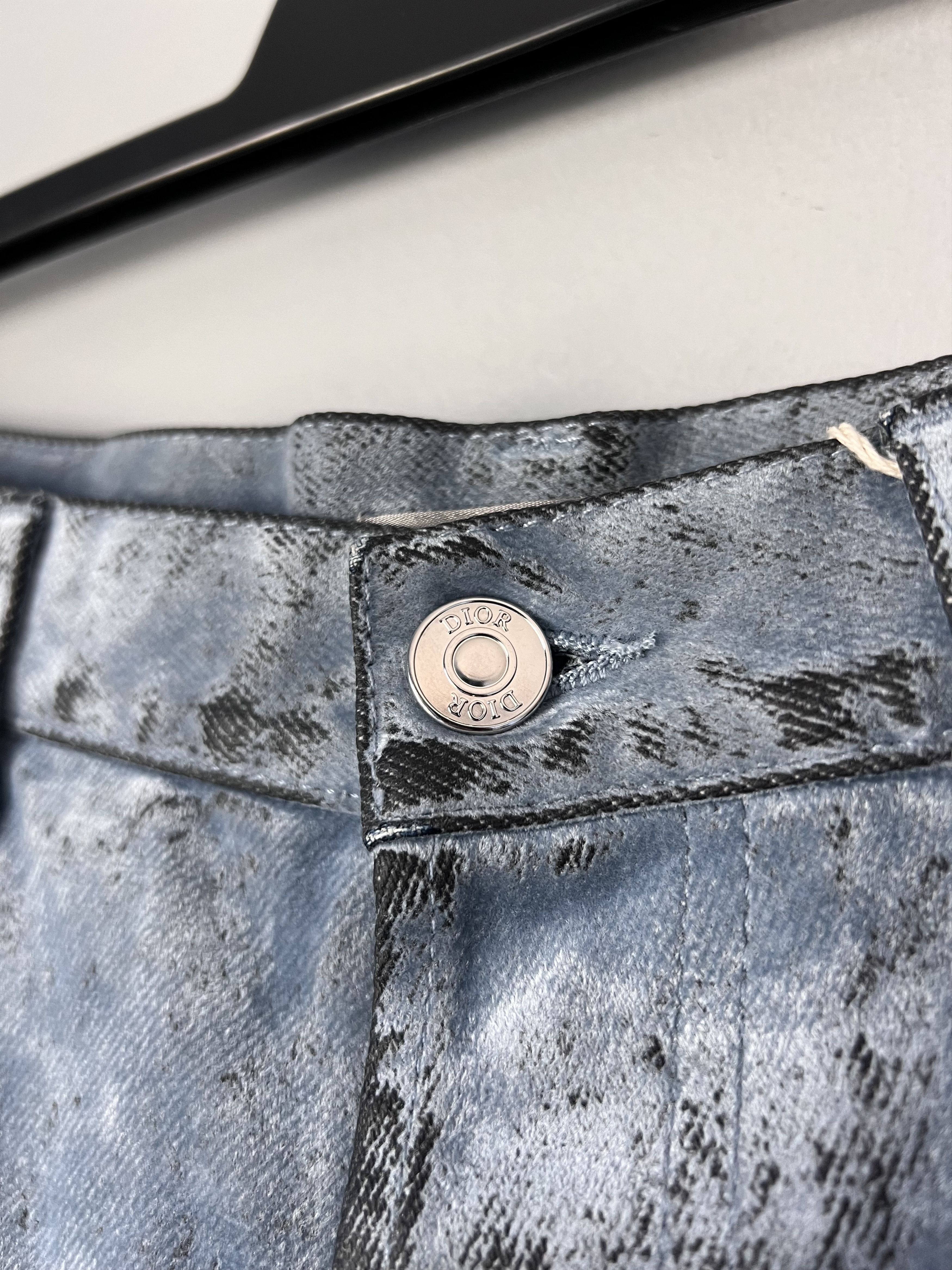 Dior × ERL Dior ERL Velour Distressed Shorts in Blue Size US 32 / EU 48 - 4 Thumbnail
