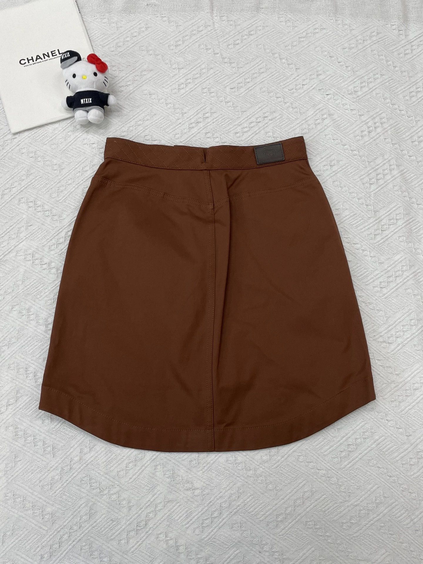 Hermes Hermes 25 SS Orange Quilted Short Skirt fr38 Size 27" / US 4 / IT 40 - 2 Thumbnail