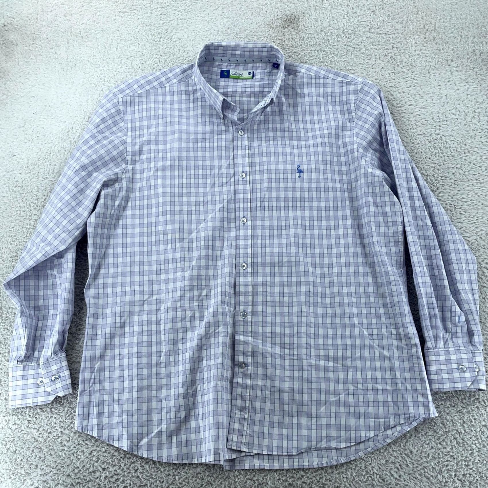 Tailorbyrd TAILORBYRD Performance Shirt Mens 2XL Blue White Plaid Button-Down Collar Shirt Size US XXL / EU 58 / 5 - 2 Thumbnail