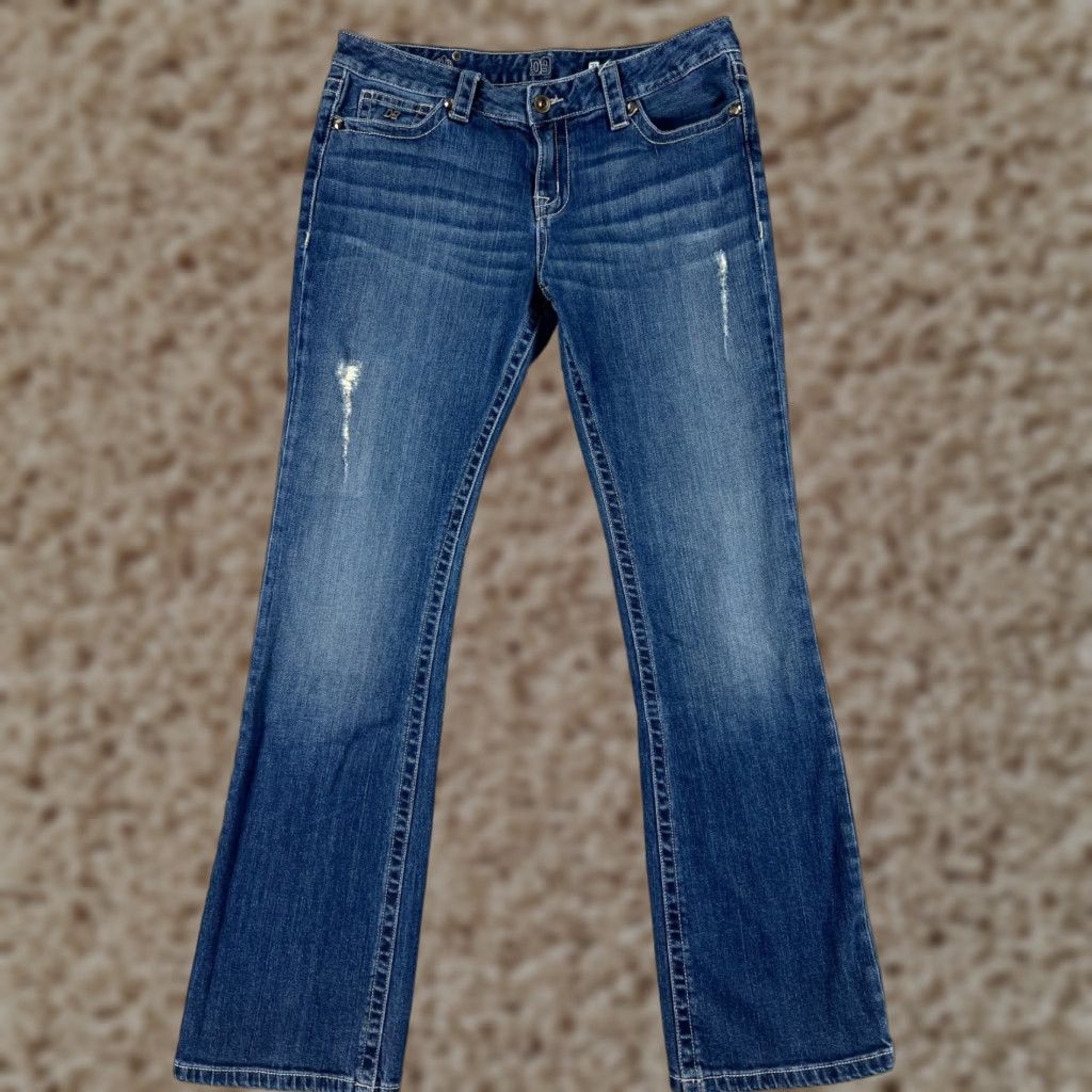 Silver Jeans Co. Diane Gilman Pants Womens 31 Blue Denim Jeans DG Slick Bling Embellished Cotton Size 24" / US 00 / IT 34 - 1 Thumbnail