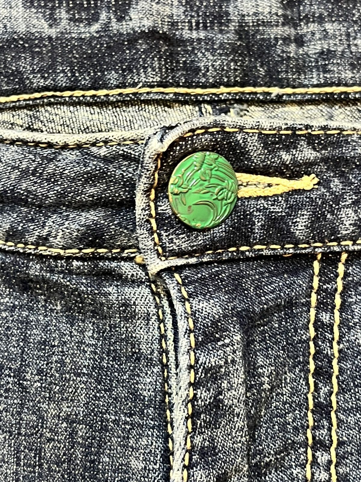 Japanese Brand Vintage Japanese Brand Flare Emboidery Stretch Denim Size US 35 - 8 Thumbnail