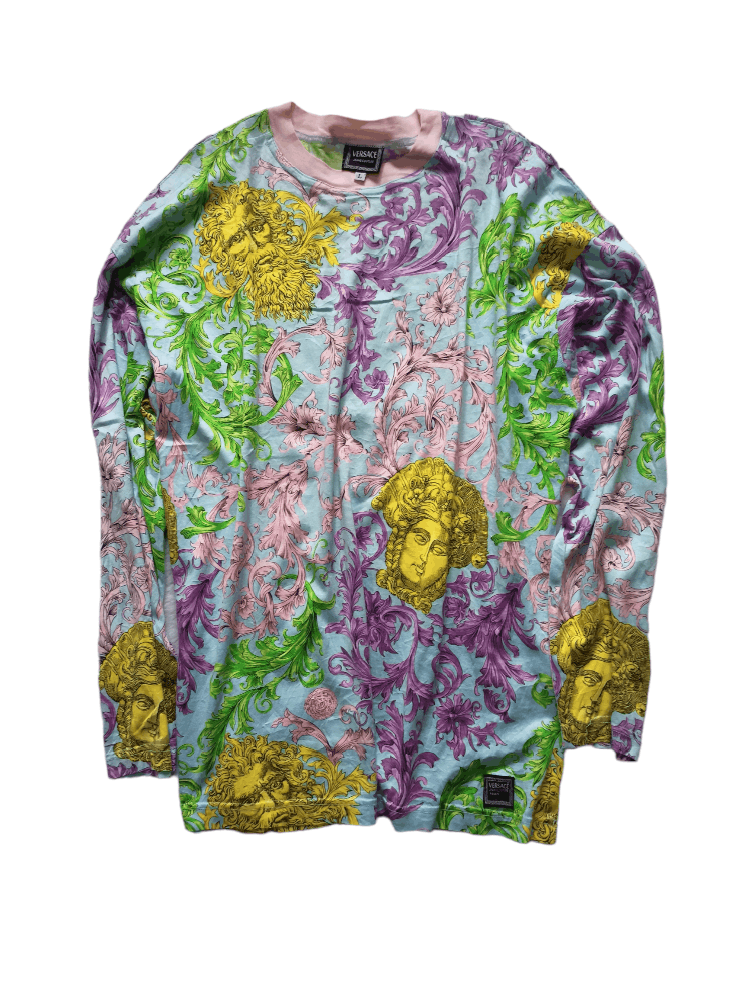 image of VTG Versace Ss1992 Iconic Gold Head Medusa & Zeus Baroque, Men's (Size Medium)