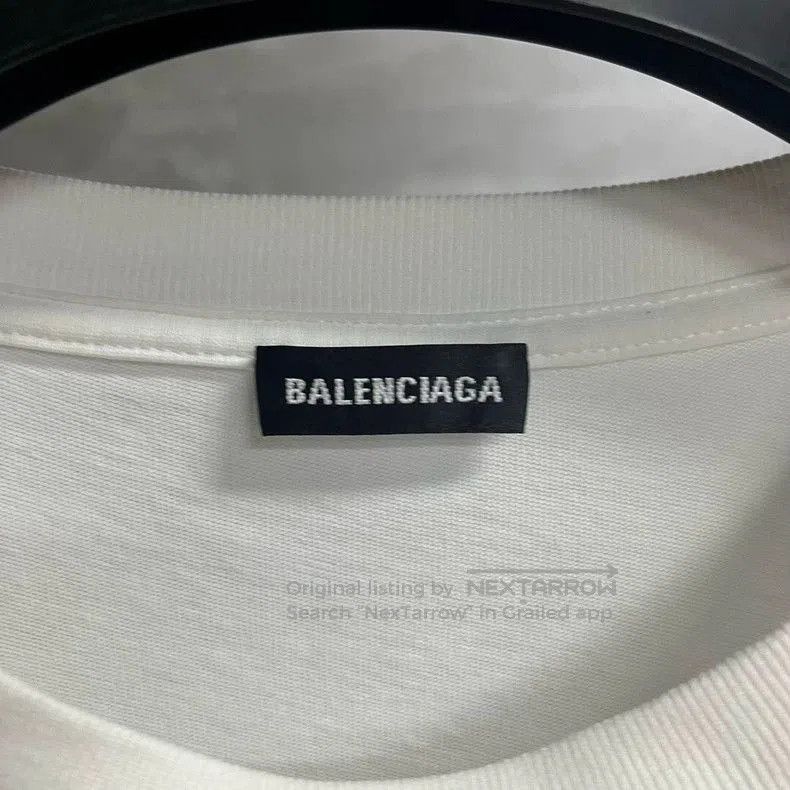 Balenciaga Balenciaga White Logo Cropped Short Sleeve. Size US XL / EU 56 / 4 - 3 Thumbnail