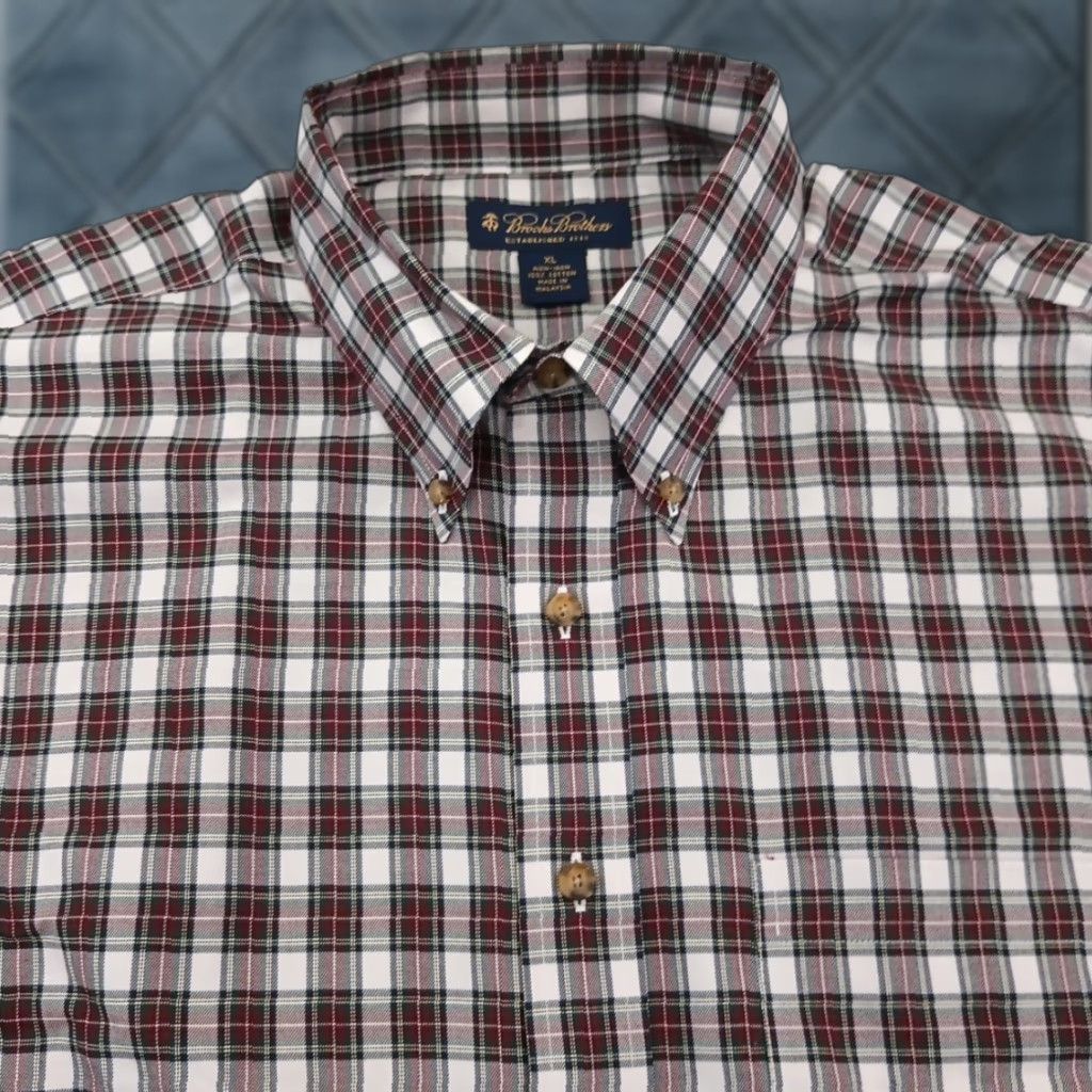 Brooks Brothers Brooks Brothers Shirt Mens XL Red Plaid Oversized Long Sleeve Button Down Cotton Size US XL / EU 56 / 4 - 1 Thumbnail