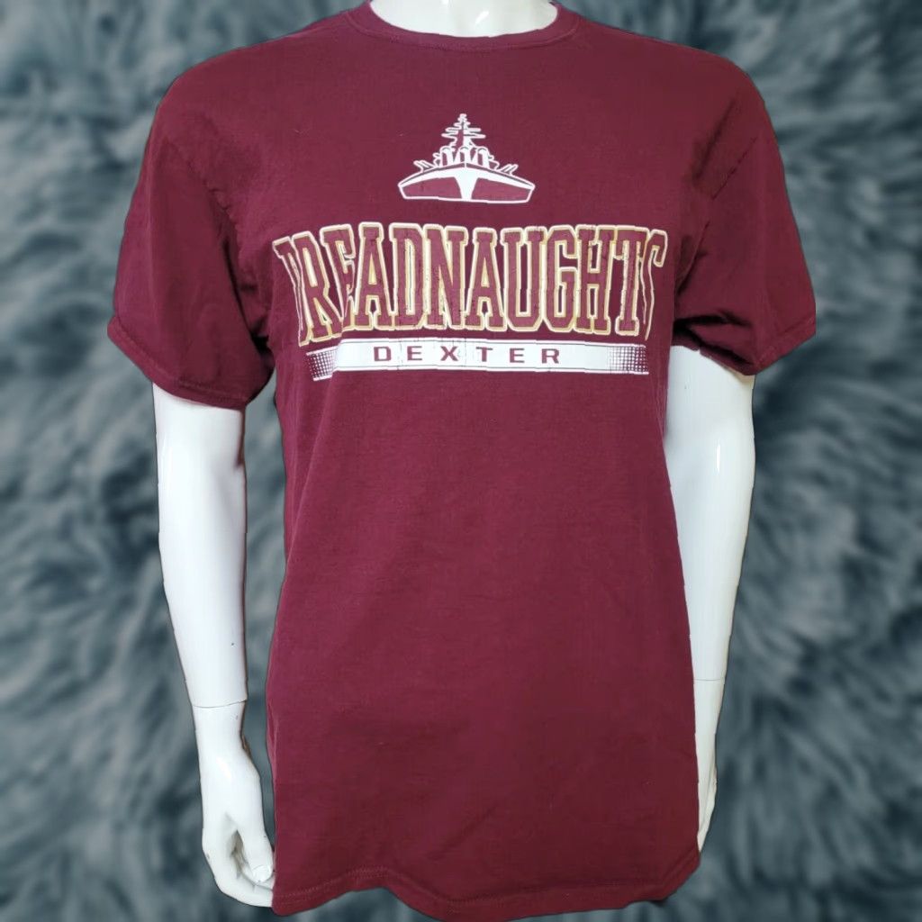 Jerzees DEXTER HIGH SCHOOL DREADNAUGHTS T SHIRT L Mens Red 100% Cotton Jerzees Graphic Tee Short Sleeve Crew Neck DHS Michigan Size US L / EU 52-54 / 3 - 1 Thumbnail