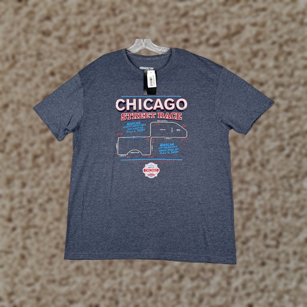 NASCAR Nascar Shirt Adult XL Blue Chicago Street Race 2024 Cup Series Race Men T-Shirt Cotton Jersey Logo All Seasons Racing Cars Outdoor Summer Winter Fall Size US XL / EU 56 / 4 - 1 Thumbnail