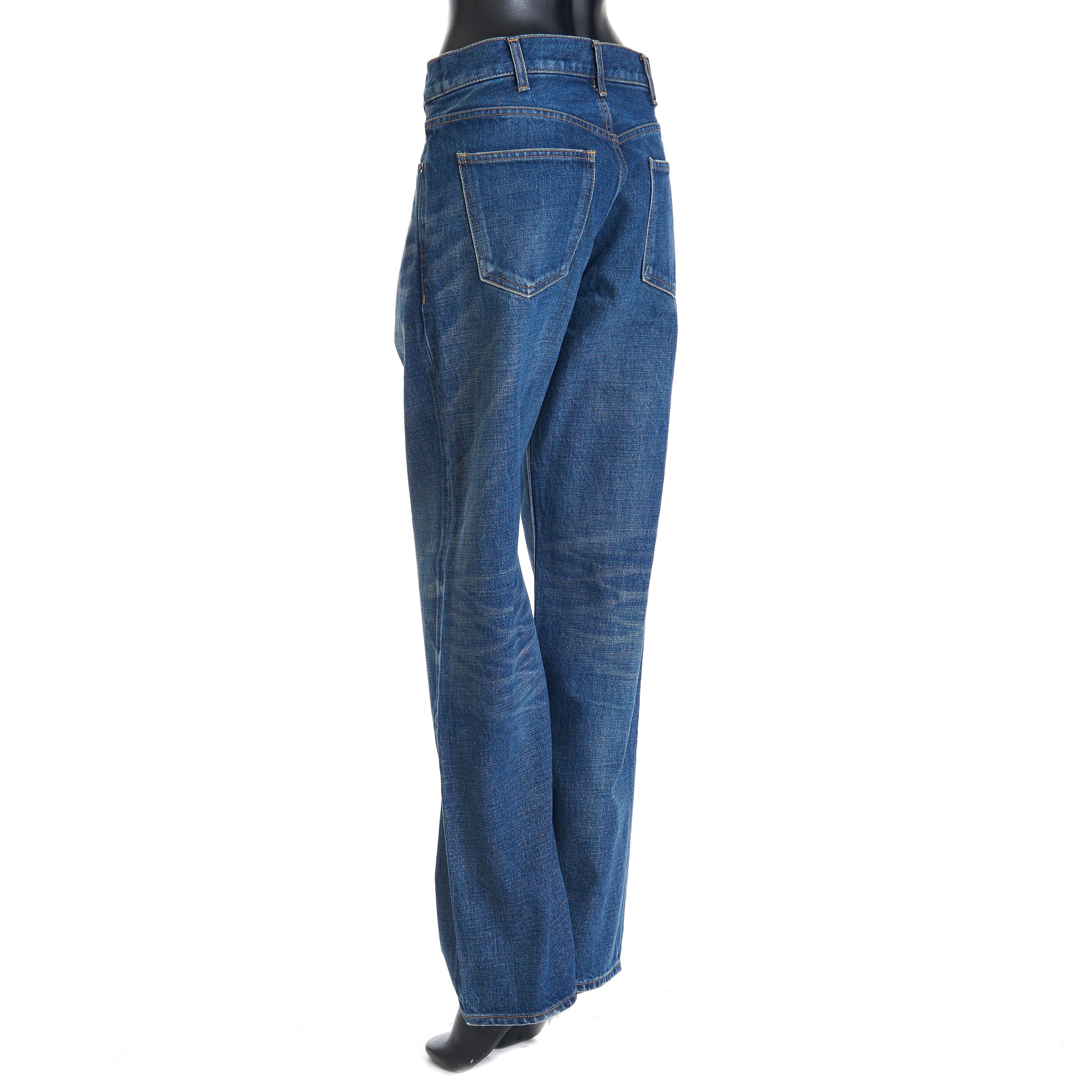 Celine Polly Jeans In Dark Union Wash Blue Denim Size 32" / US 10 / IT 46 - 6 Thumbnail
