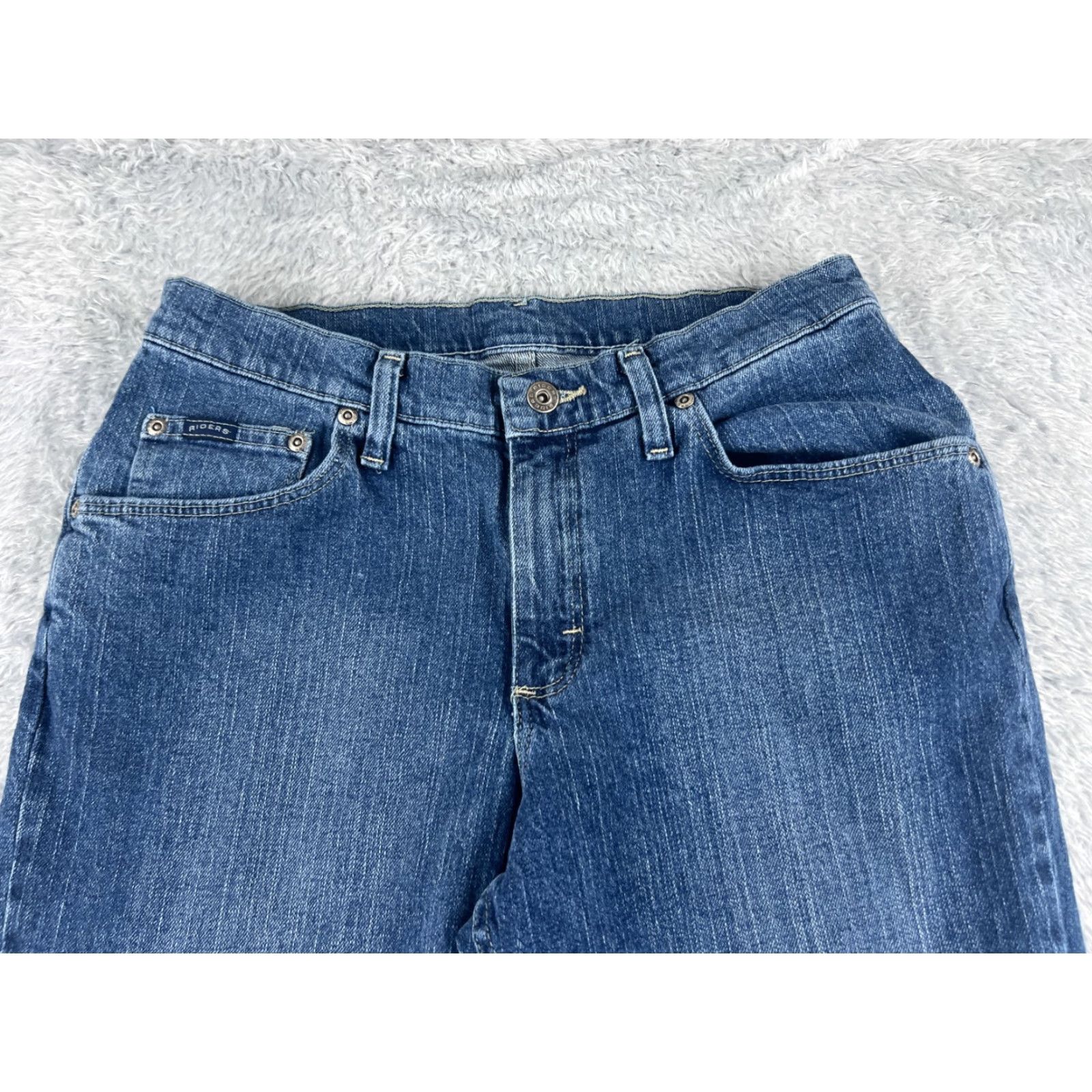 Lee Lee Jeans Womens 10 Blue Denim Flared Mid Rise Cotton Blend Zip Fly 28x29 Size 32" / US 10 / IT 46 - 4 Thumbnail