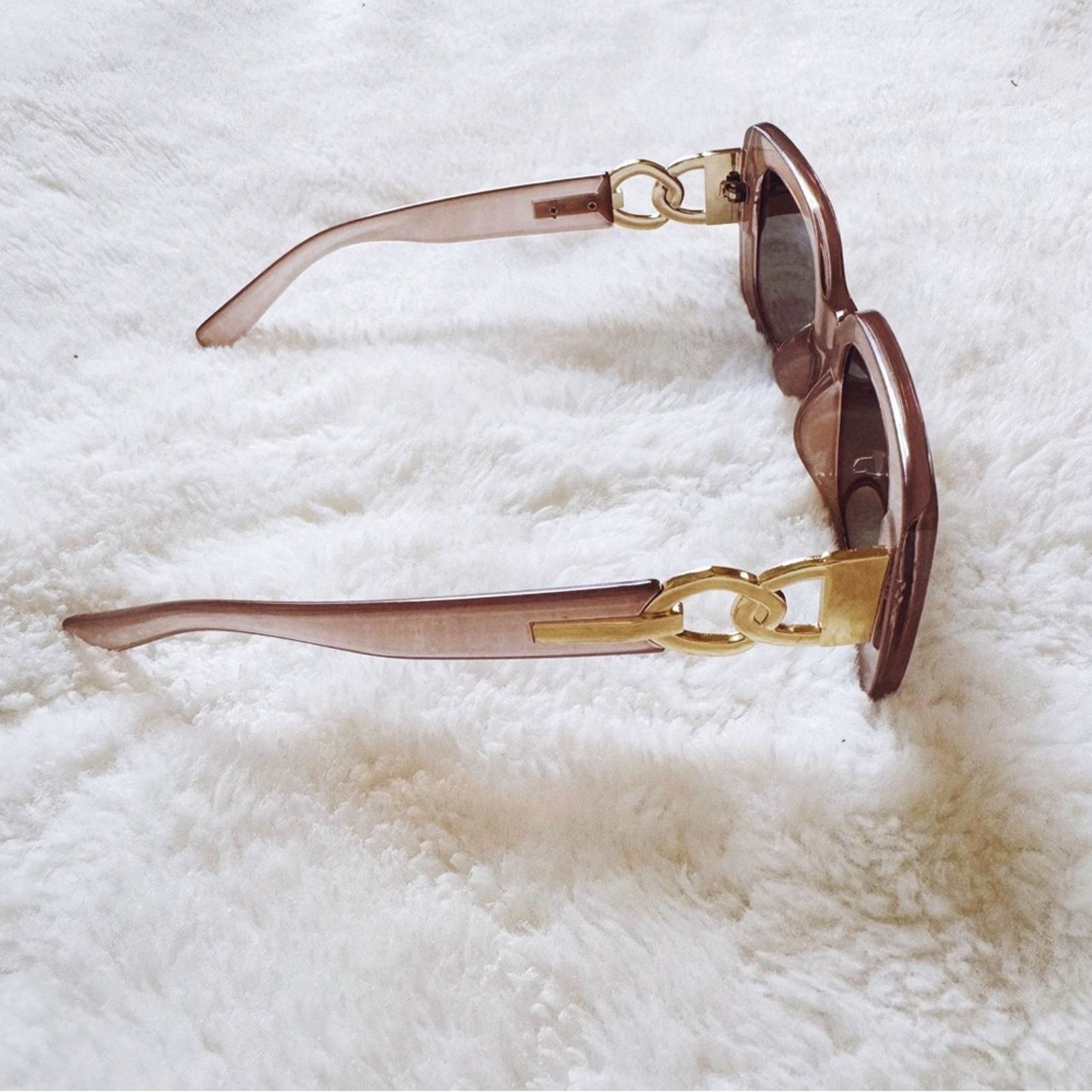 Other Camille Clear Tan Oversized Square Sunglasses Size ONE SIZE - 7 Thumbnail