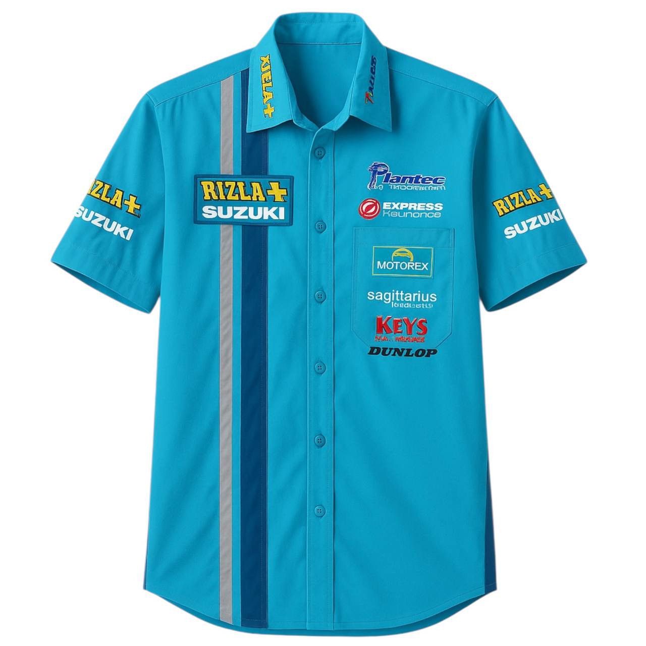 ICON Motorsports SUZUKI RIZLA+ RARE COTTON MOTO RACING BUTTON JERSEY SHIRT XL Size US XL / EU 56 / 4 - 1 Thumbnail