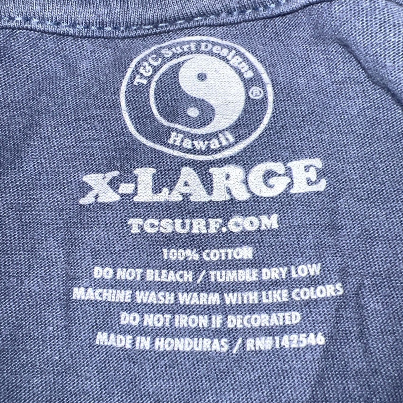 4SDESIGNS Town & Country Surf Designs Hawaii It’ll Be All Rice Raised On Rice Shirt XL Blue Mens T-Shirt 90s Vintage Graphic Print Size US XL / EU 56 / 4 - 6 Thumbnail
