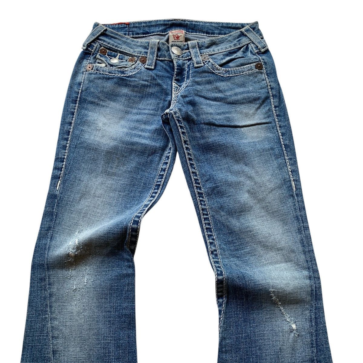 True Religion 2000’s True Religion Joey Distressed Bootcut Flare Pants Size US 28 / EU 44 - 2 Thumbnail