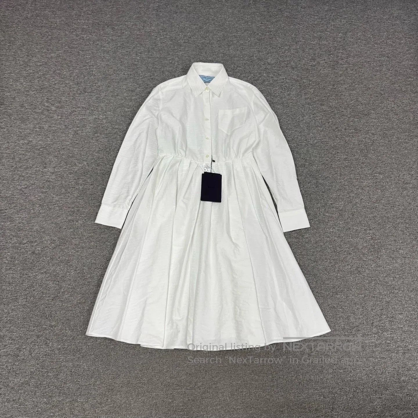 Prada Prada White Shirt Dress with Embossed Print. Size S / US 4 / IT 40 - 1 Thumbnail