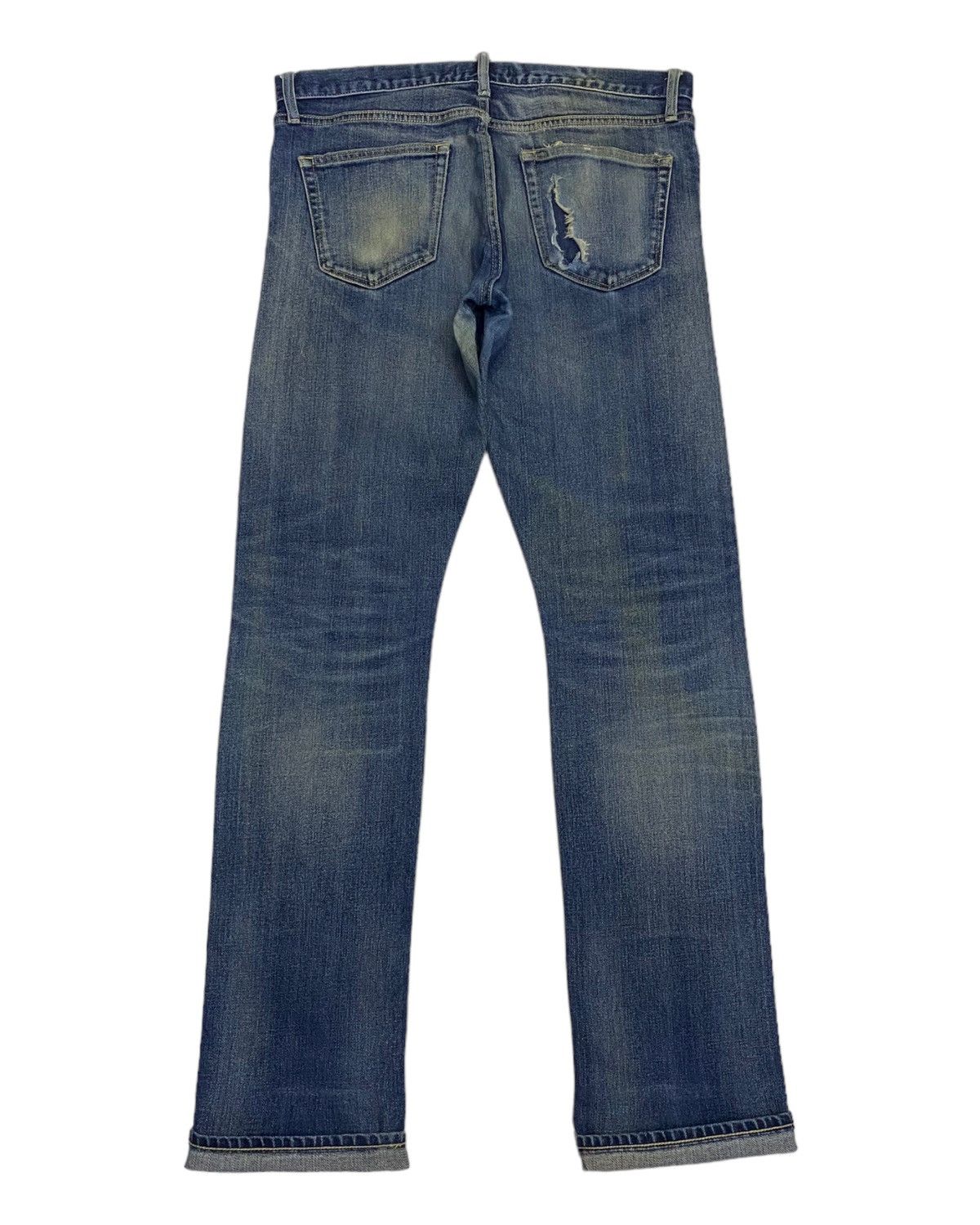 Undercover × Uniqlo VINTAGE UNIQLO SELVEDGE DISTRESSED DENIM SLIM SKINNY JEANS Size US 33 - 2 Thumbnail