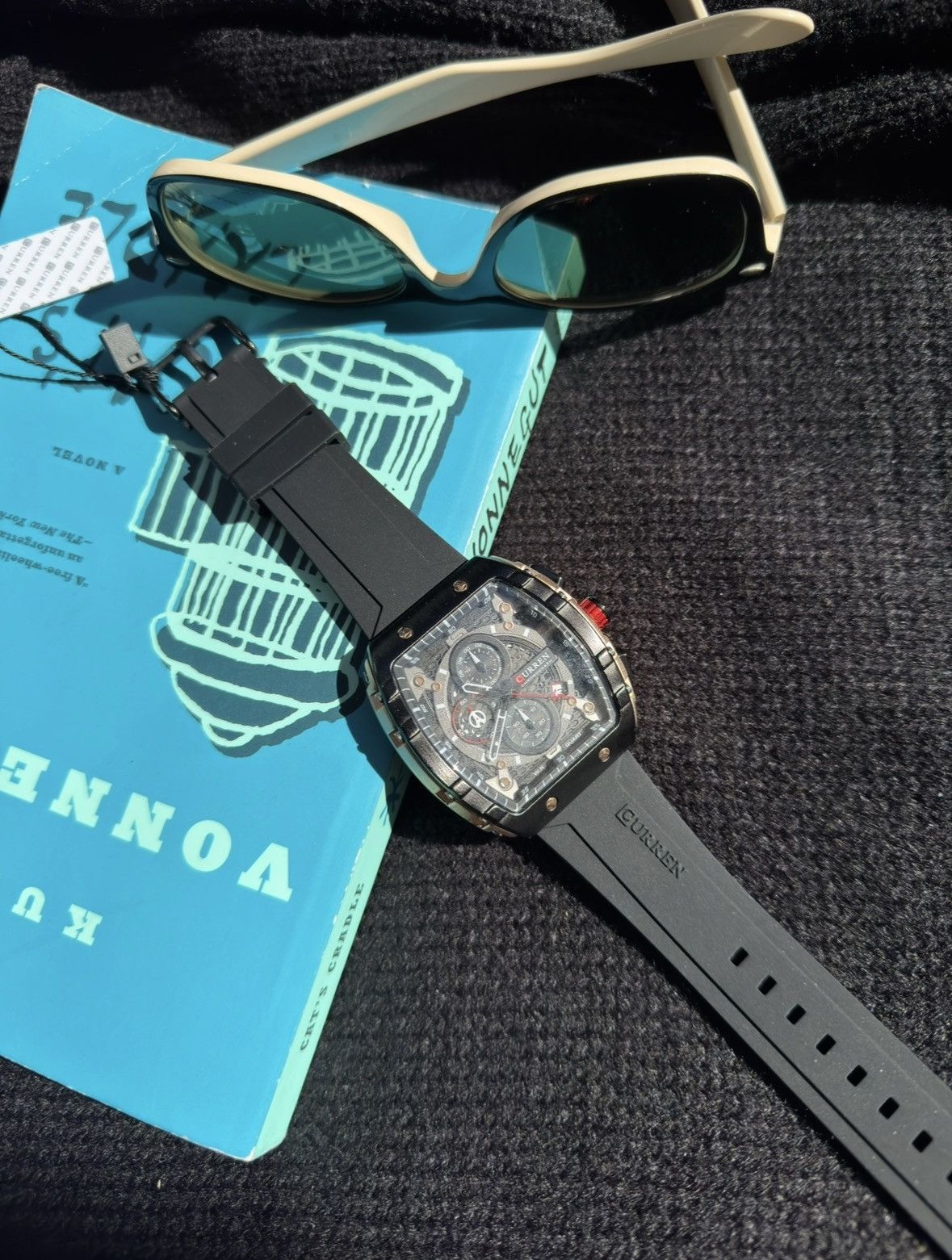 Curren Chronograph Black Men's Sport Wristwatch Quartz Brand New Size ONE SIZE - 1 Thumbnail